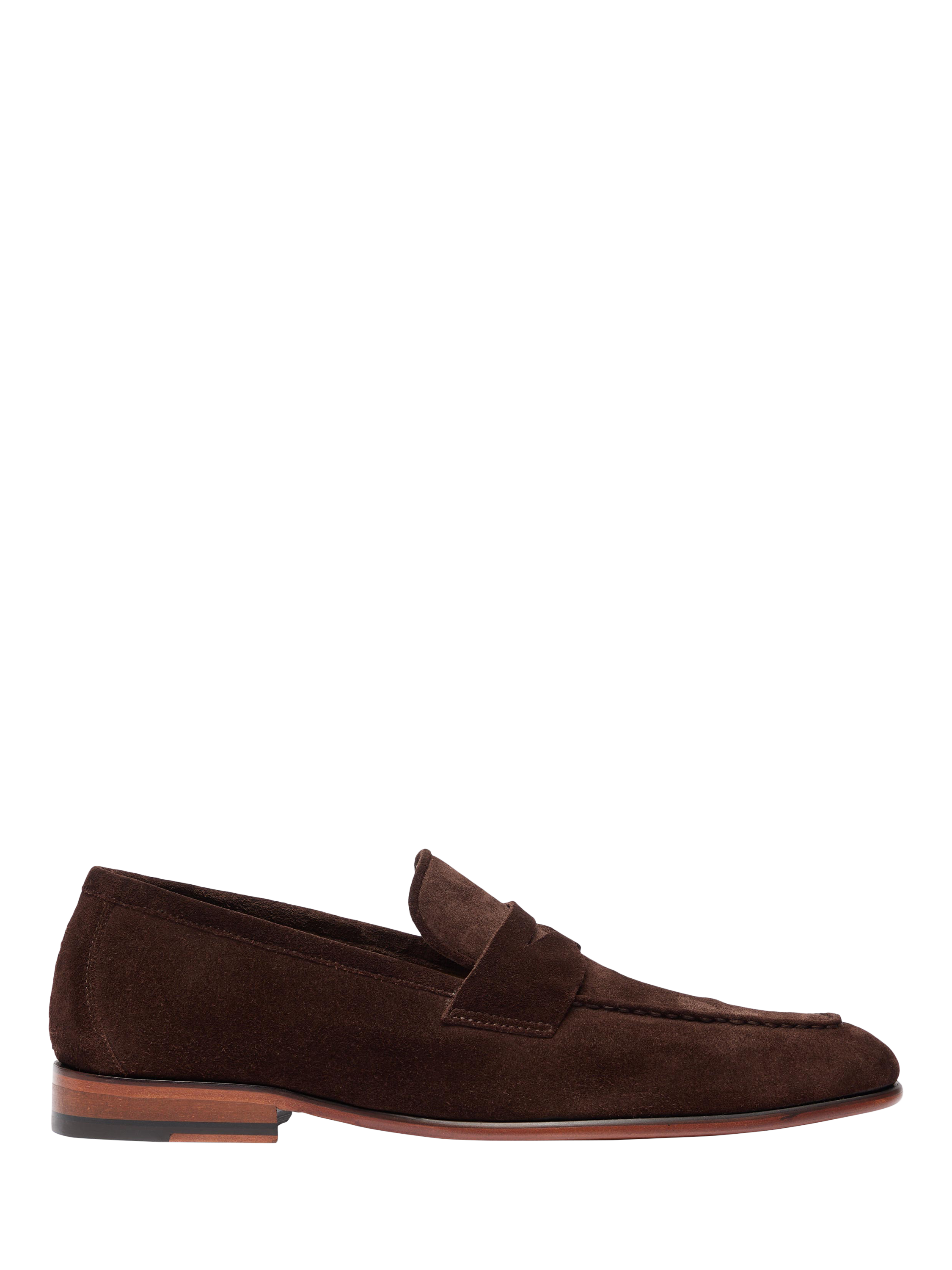Product image 1 of 5, which shows Oliver Sweeney Keyworth Suede Penny Loafers, Chocolate, 7