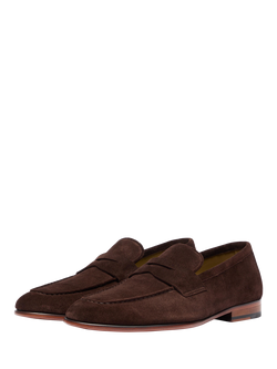 Oliver Sweeney Keyworth Suede Penny Loafers - view 2, Chocolate
