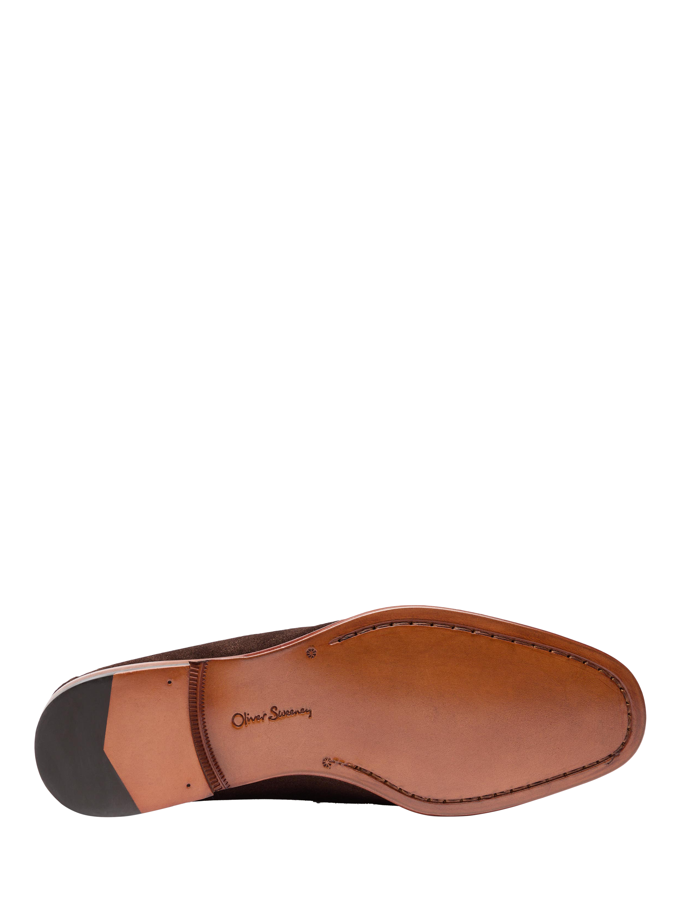 Product image 4 of 5, which shows Oliver Sweeney Keyworth Suede Penny Loafers, Chocolate, 7