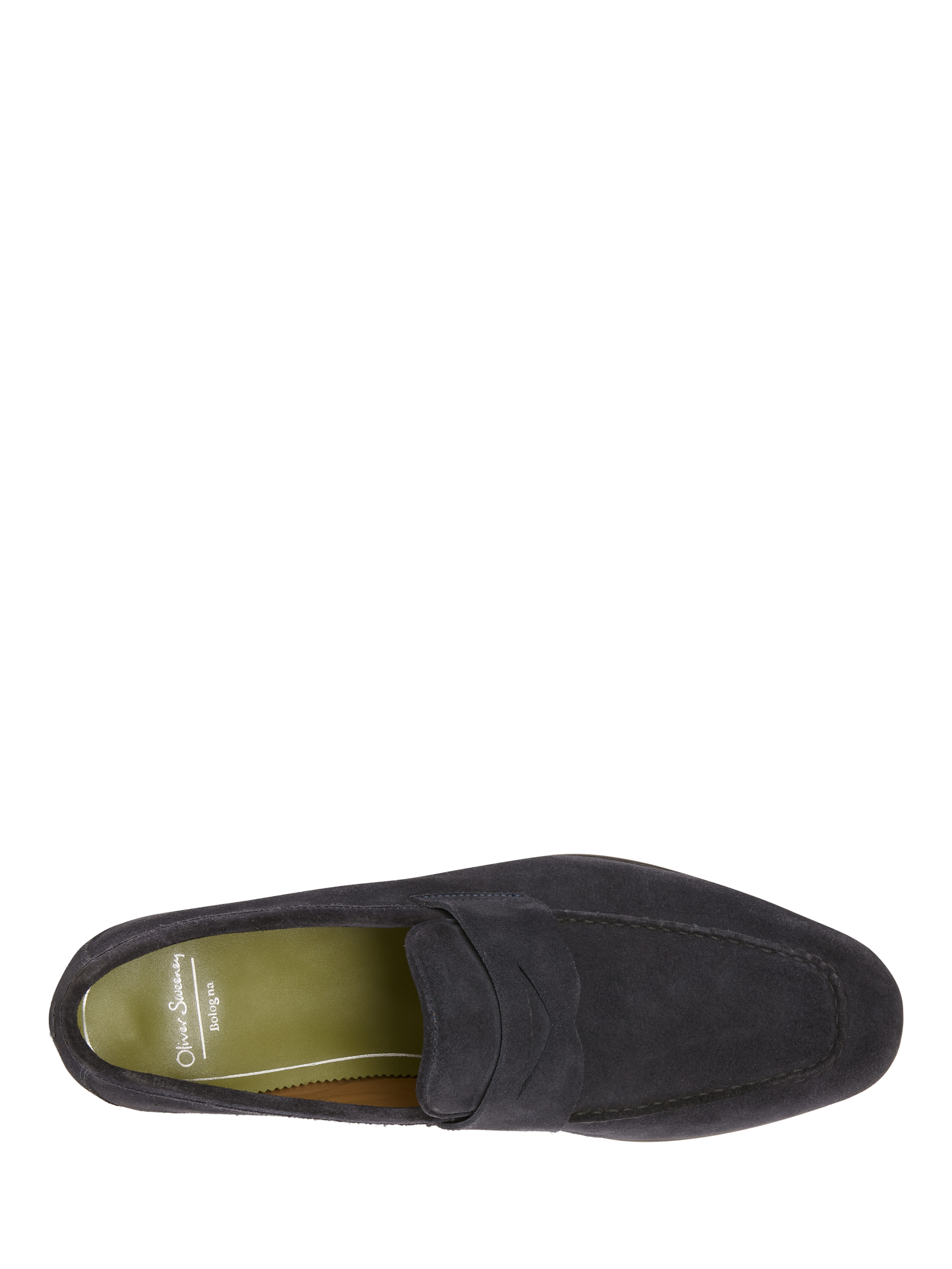 Product image 5 of 5, which shows Oliver Sweeney Keyworth Suede Penny Loafers, Navy, 6