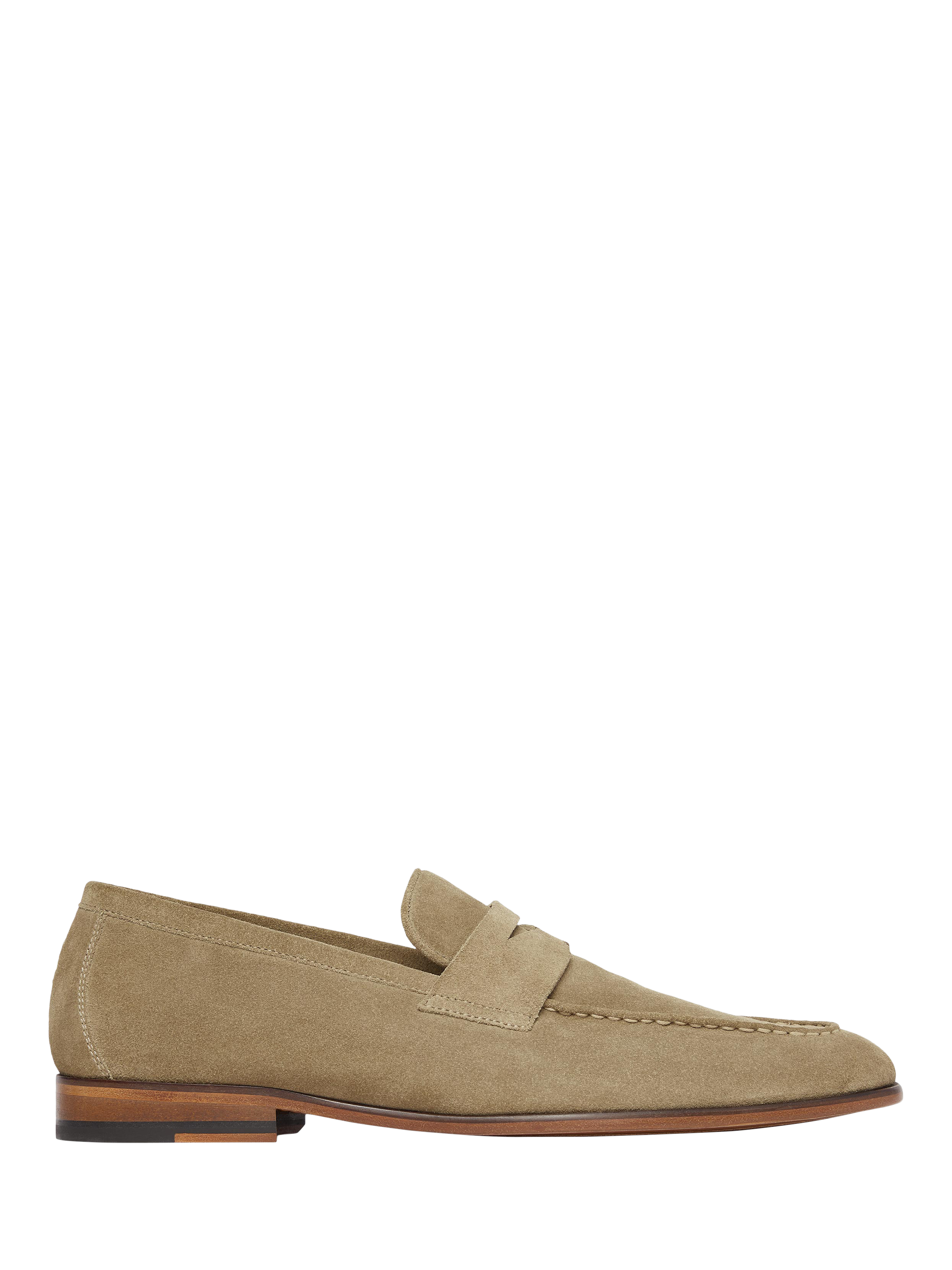Product image 1 of 5, which shows Oliver Sweeney Keyworth Suede Penny Loafers, Stone, 7