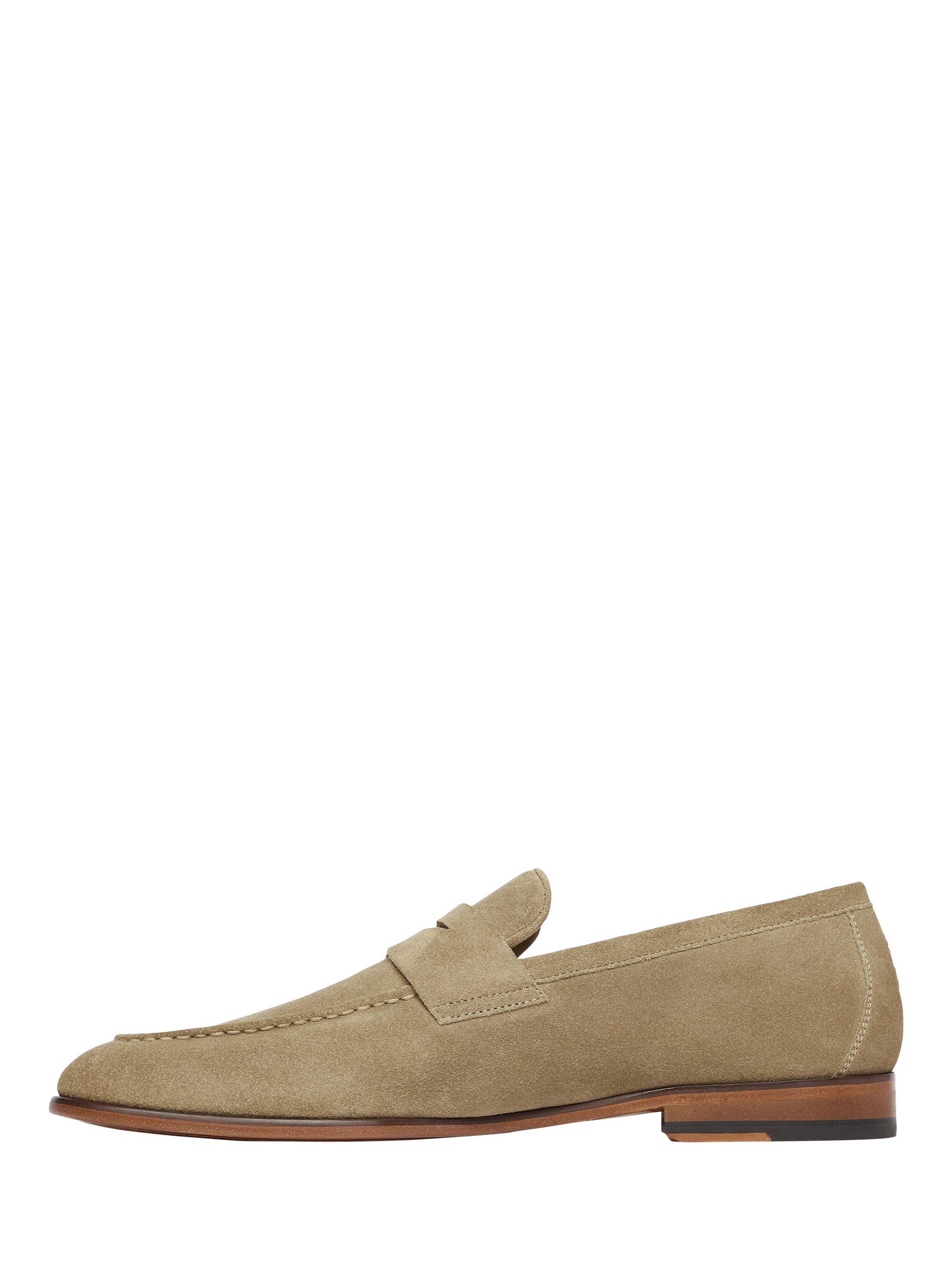 Product image 3 of 5, which shows Oliver Sweeney Keyworth Suede Penny Loafers, Stone, 7