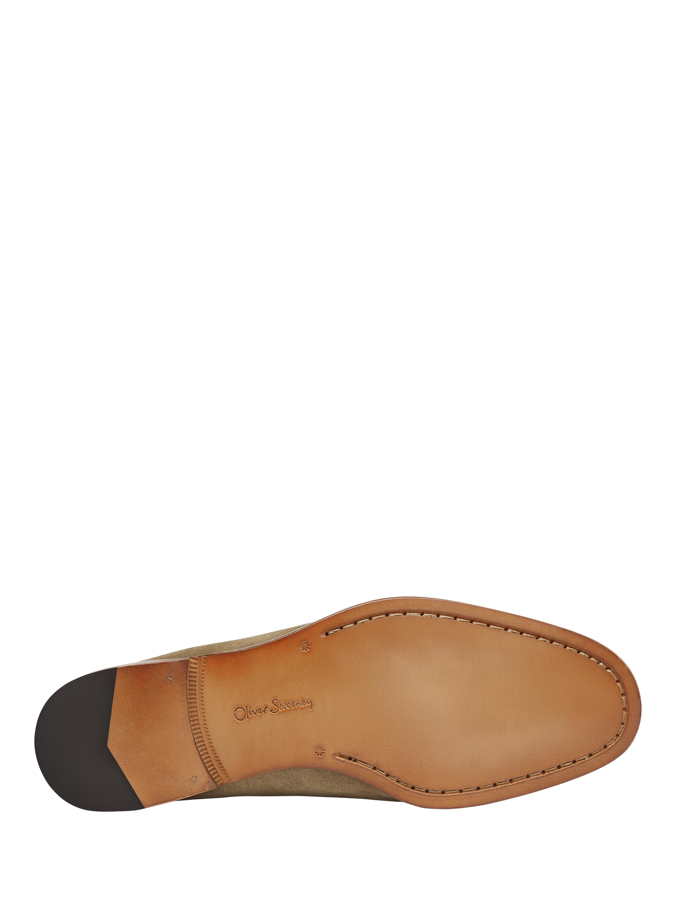 Product image 4 of 5, which shows Oliver Sweeney Keyworth Suede Penny Loafers, Stone, 7