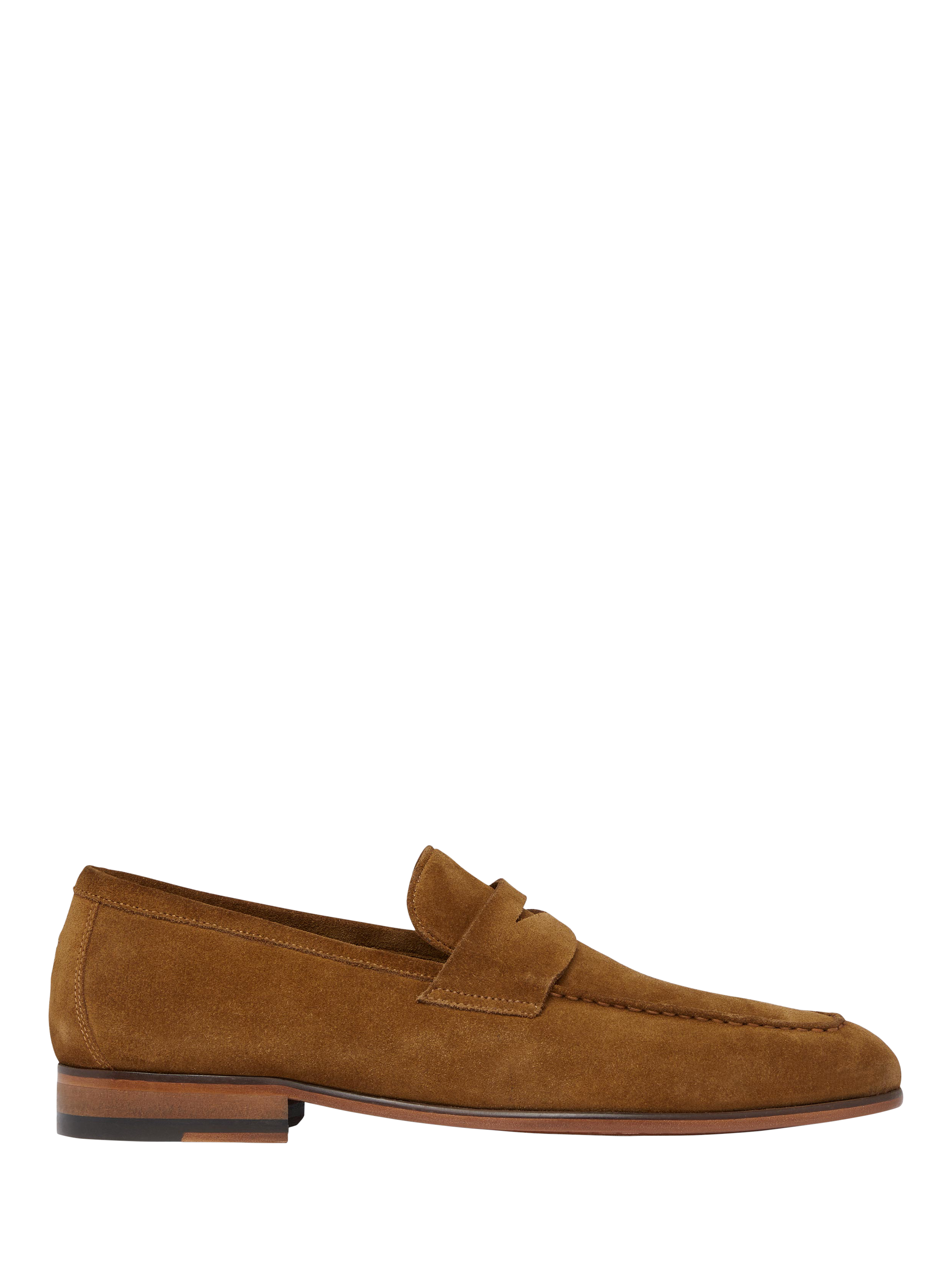 Product image 1 of 5, which shows Oliver Sweeney Keyworth Suede Penny Loafers, Whiskey, 6