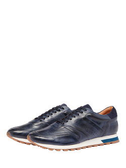 Oliver Sweeney Orjais Leather Runner Trainers - view 2, Navy
