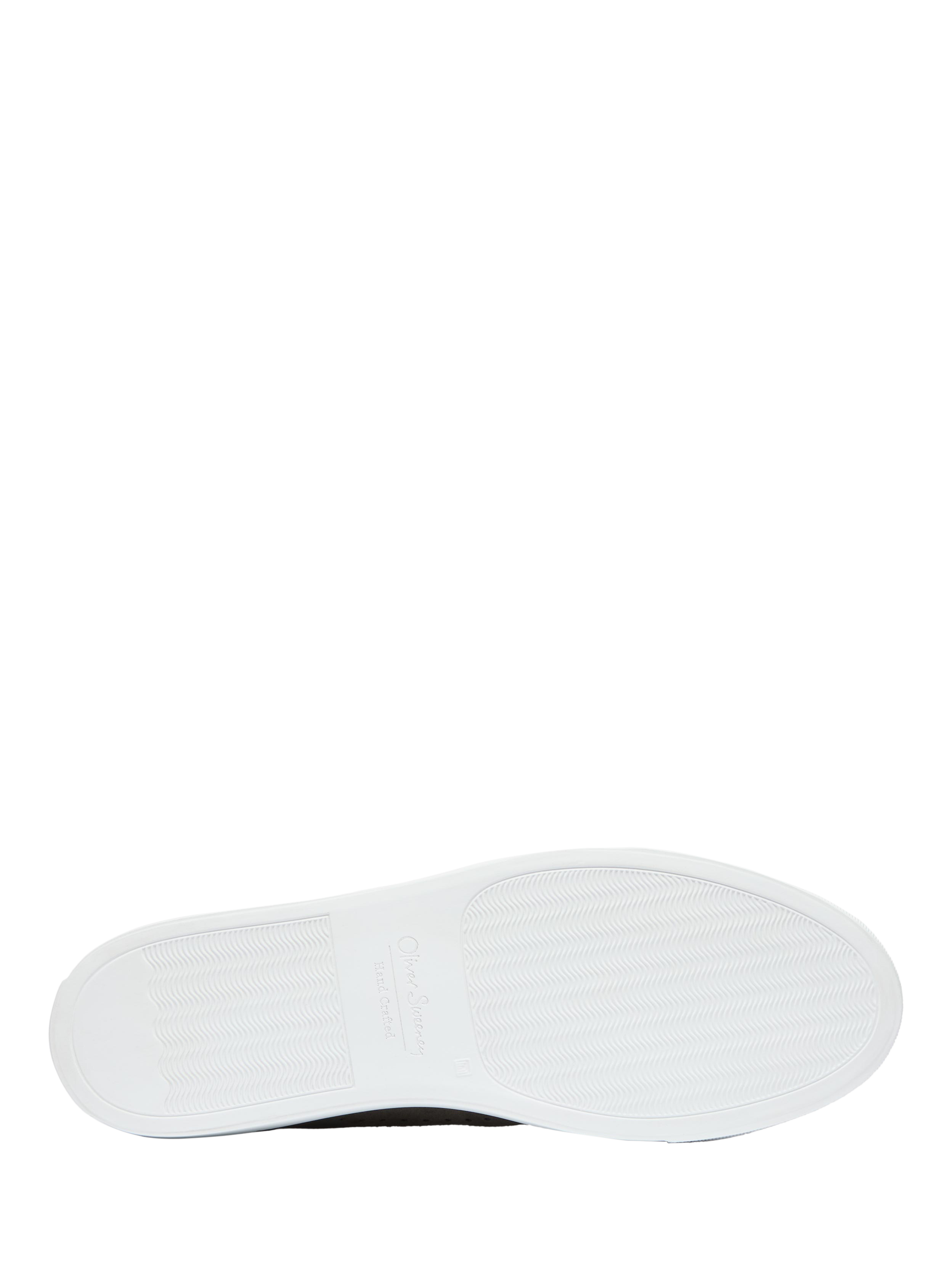 Product image 4 of 5, which shows Oliver Sweeney Ossos Leather and Suede Cupsole Trainers, Khaki, 6