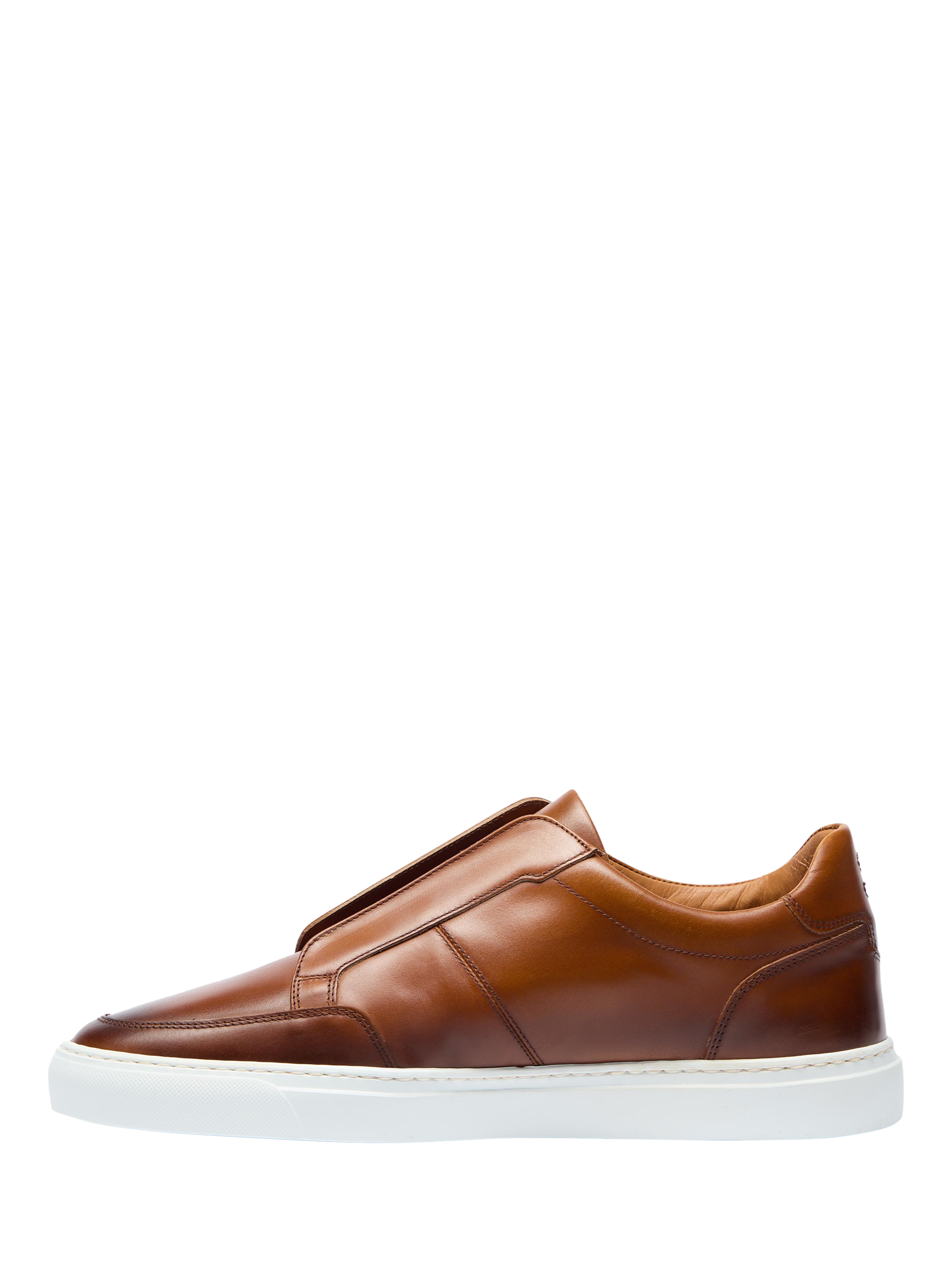 Product image 3 of 5, which shows Oliver Sweeney Rende Antiqued Leather Cupsole Trainers, Tan, 6
