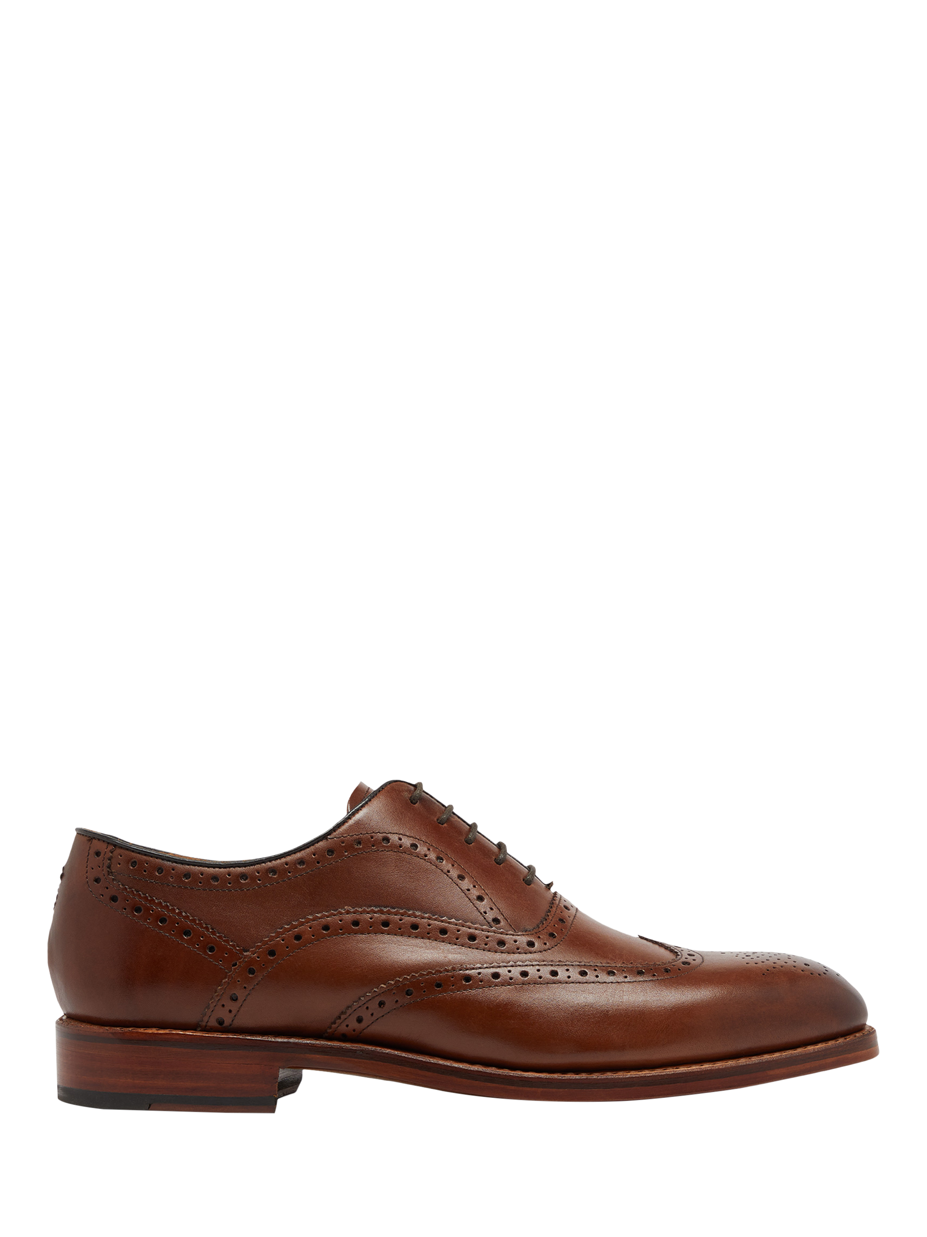 Product image 1 of 5, which shows Oliver Sweeney Aldeburgh Leather Oxford Brogues, Dark Tan, 6
