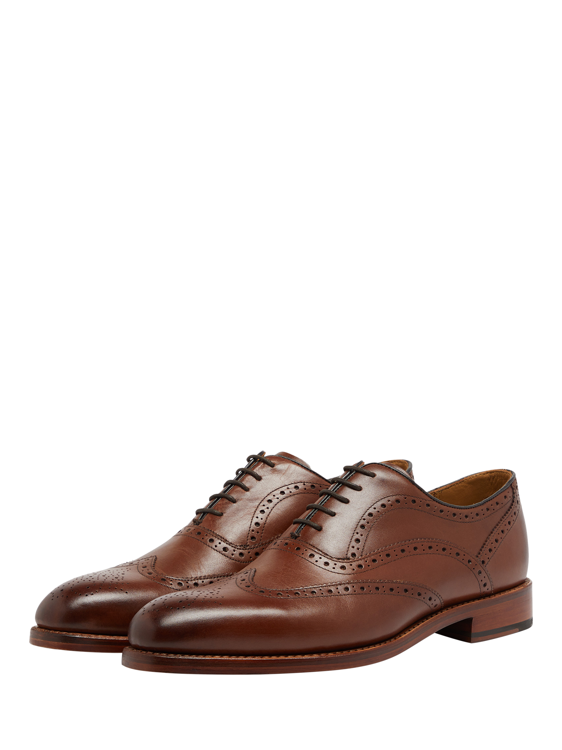 Product image 2 of 5, which shows Oliver Sweeney Aldeburgh Leather Oxford Brogues, Dark Tan, 6
