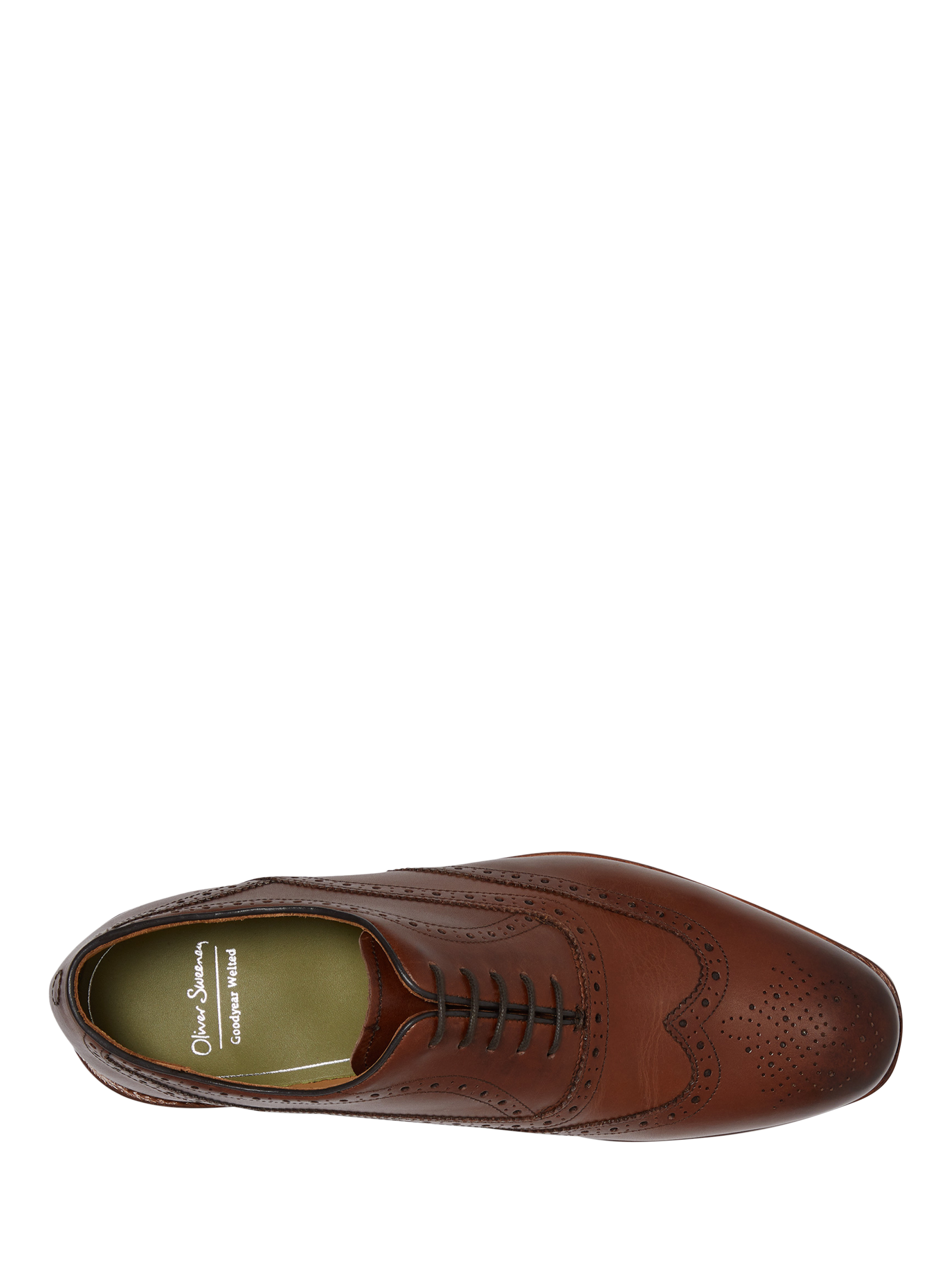 Product image 5 of 5, which shows Oliver Sweeney Aldeburgh Leather Oxford Brogues, Dark Tan, 6