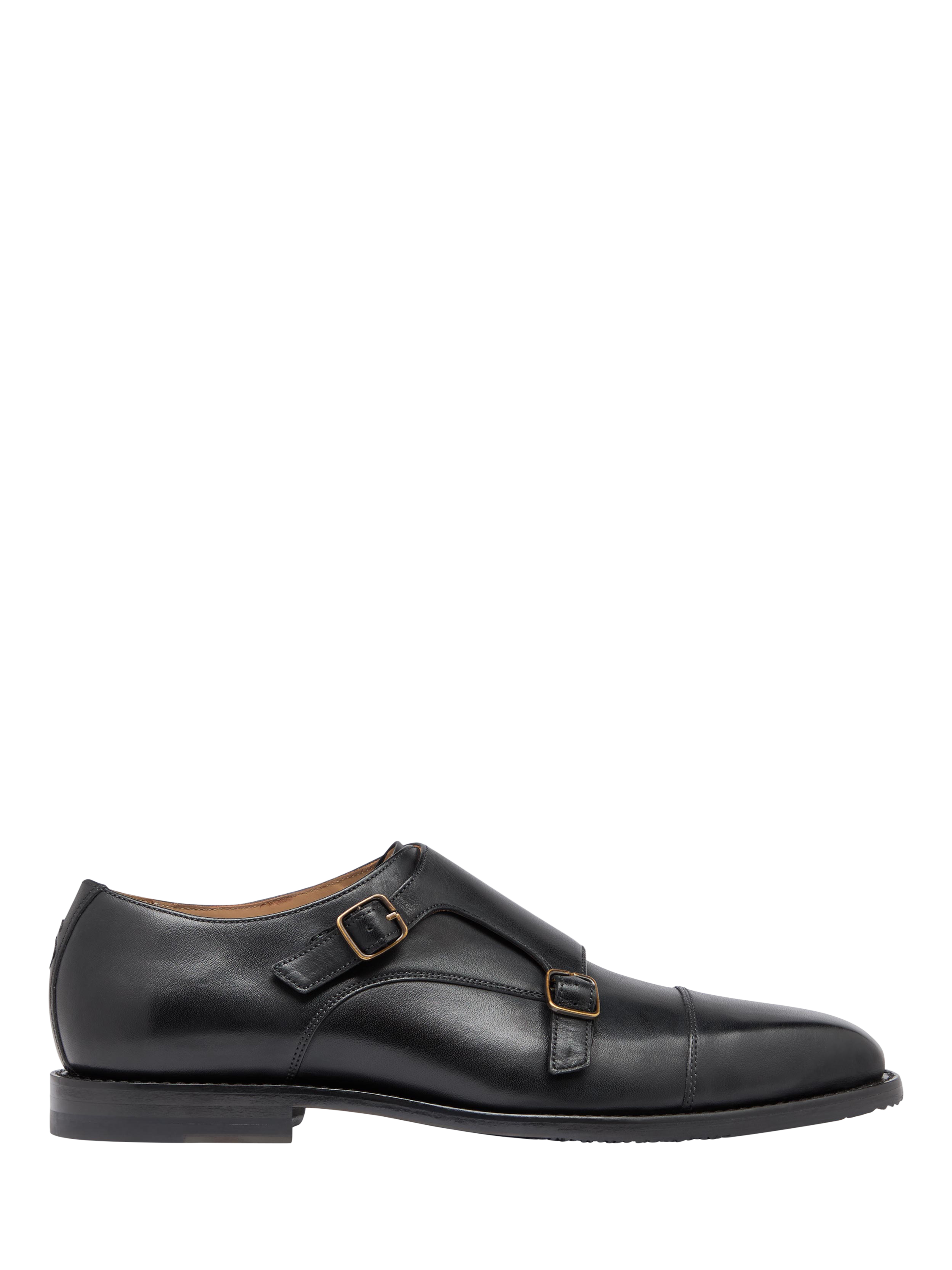 Product image 1 of 5, which shows Oliver Sweeney Coombe Leather Double Monk Shoes, Black, 6
