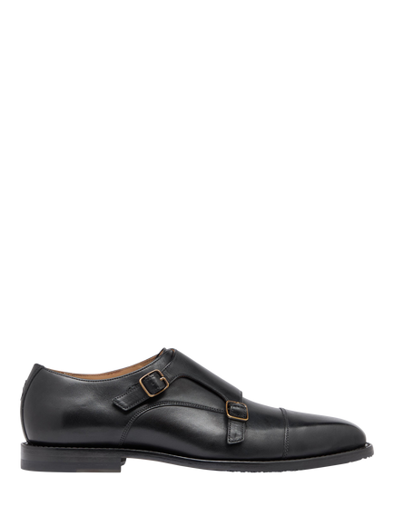 Oliver Sweeney Coombe Leather Double Monk Shoes, Black