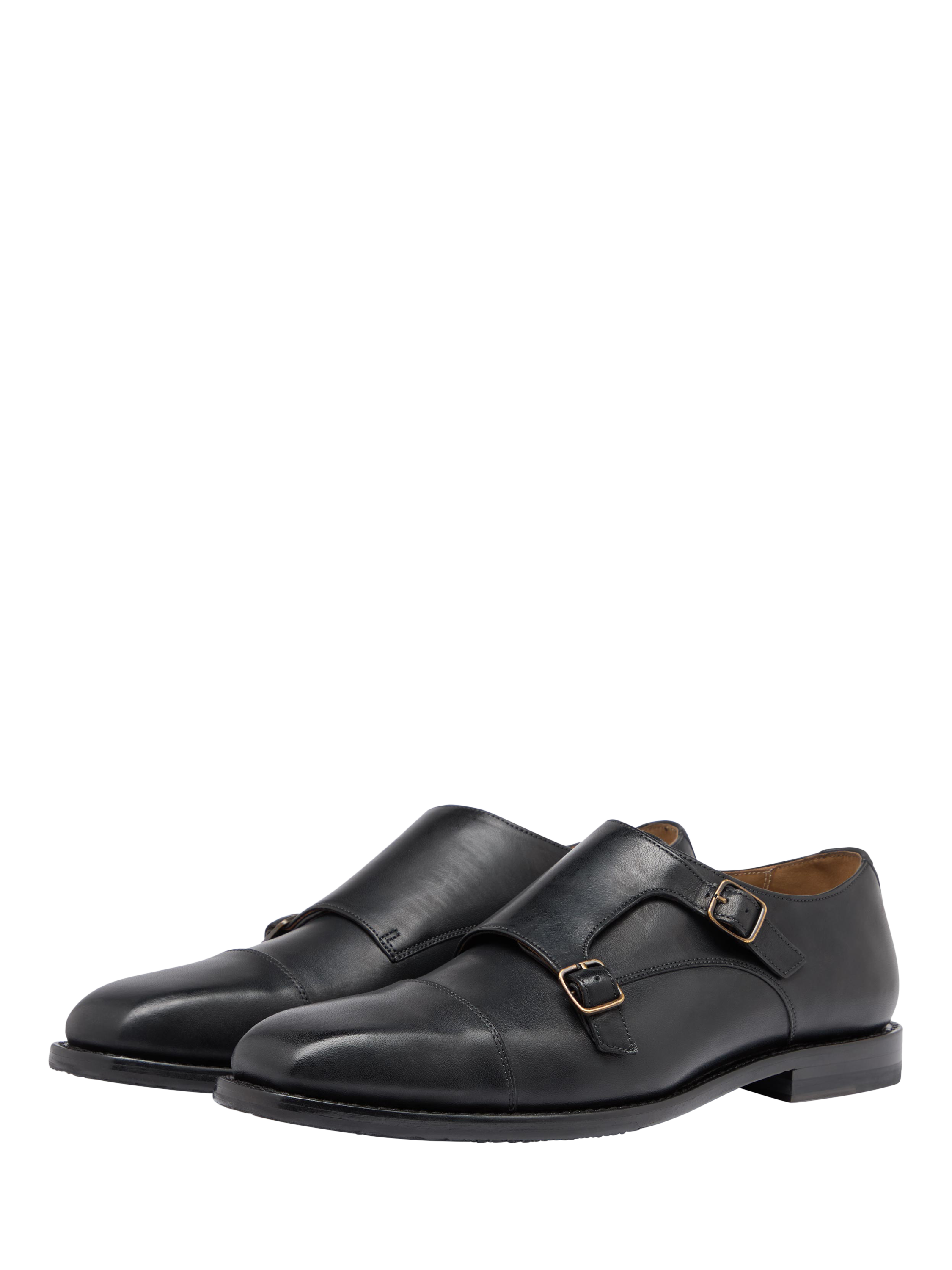 Product image 2 of 5, which shows Oliver Sweeney Coombe Leather Double Monk Shoes, Black, 6