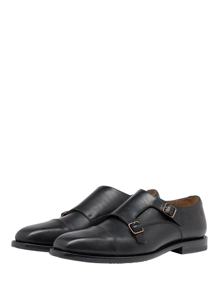 Oliver Sweeney Coombe Leather Double Monk Shoes - view 2, Black