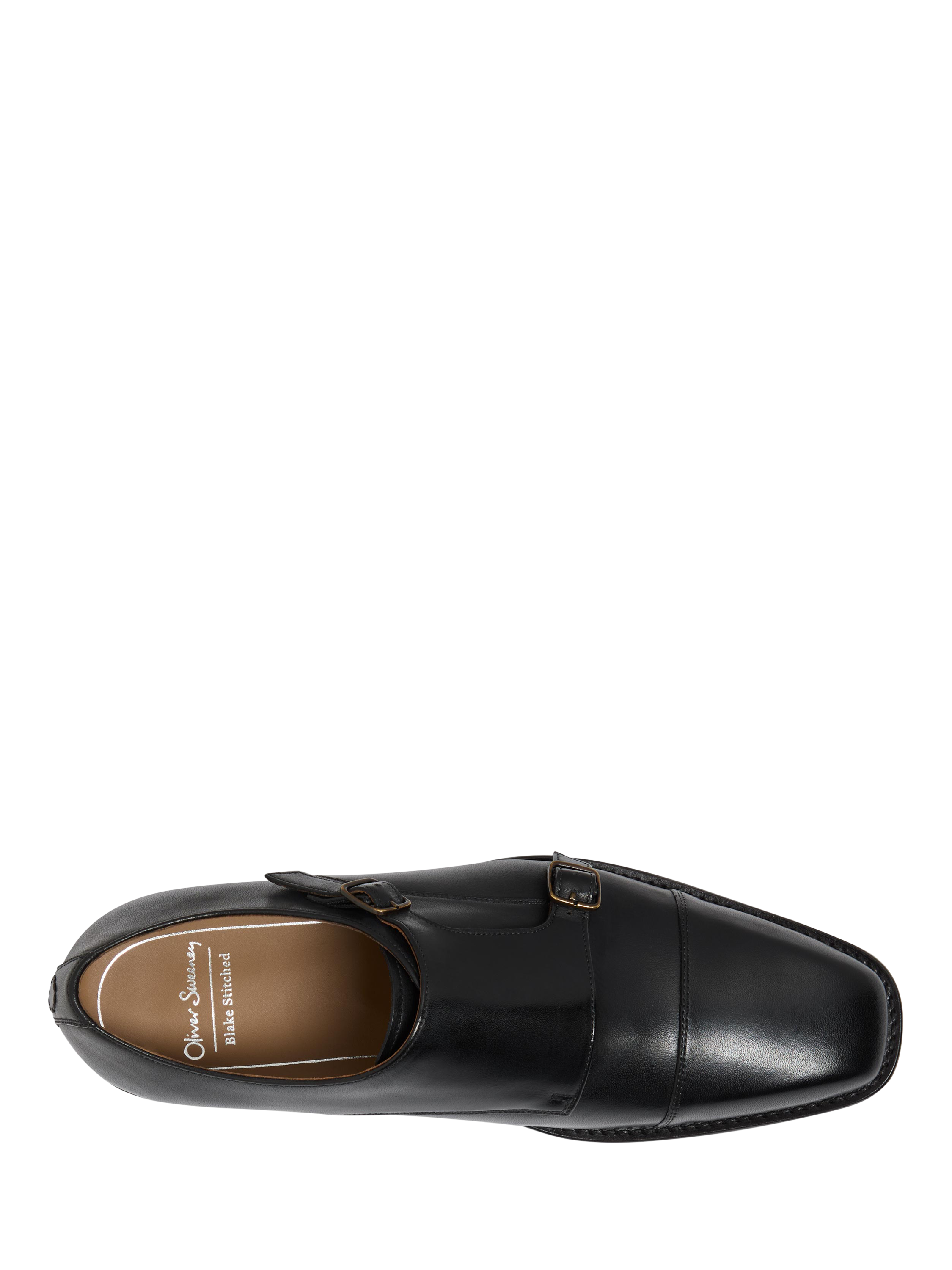 Product image 5 of 5, which shows Oliver Sweeney Coombe Leather Double Monk Shoes, Black, 6