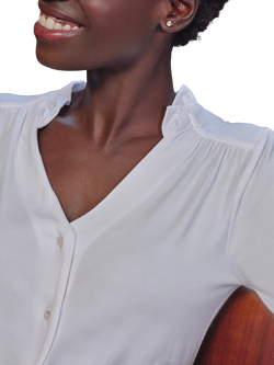 Pure Collection Frill Neck Shirt - view 2, White
