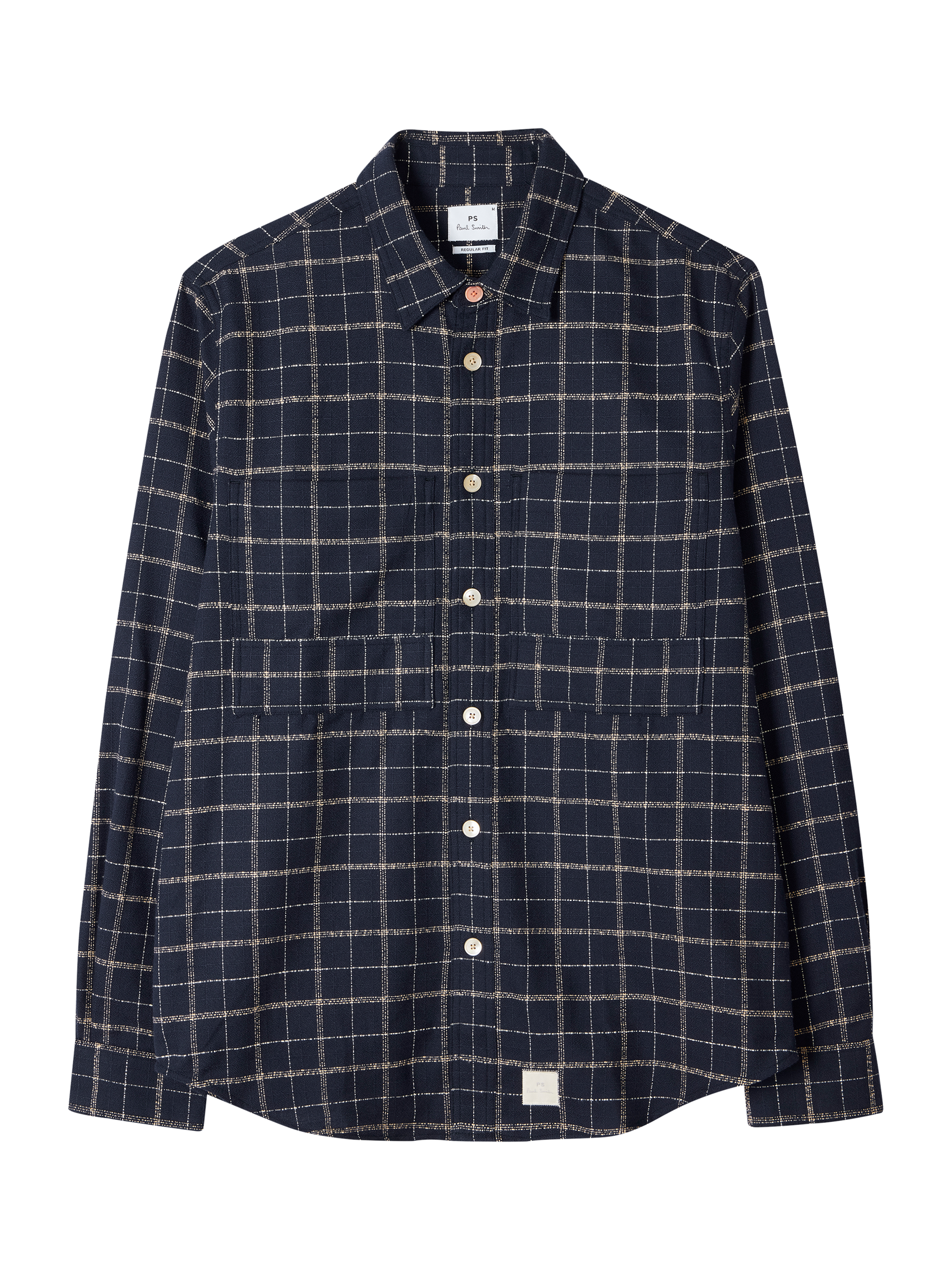 Product image 1 of 2, which shows Paul Smith Regular Fit Check Shirt, Midnight Blue, S