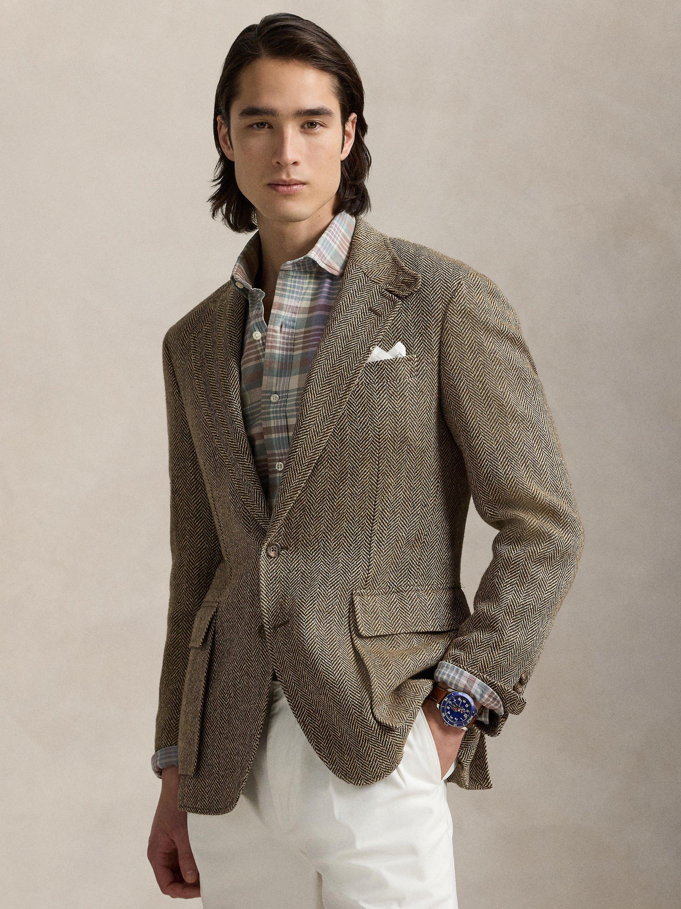 Product image 4 of 6, which shows Polo Ralph Lauren Cotton Custom Slim Fit Tartan Oxford Shirt, Khaki Green Multi, S
