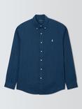 Polo Ralph Lauren Linen Regular Fit Logo Shirt, Rustic Navy