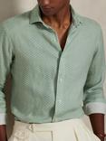 Polo Ralph Lauren Linen Regular Fit Equestrian Print Shirt, Green