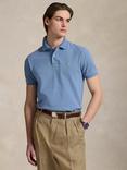 Polo Ralph Lauren Cotton Custom Slim Fit Short Sleeve Polo Shirt, Channel Blue/C8640