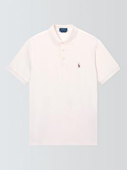 Polo Ralph Lauren Cotton Custom Slim Fit Short Sleeve Polo Shirt, Pale Cream