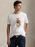 Polo Ralph Lauren Cotton Regular Fit Short Sleeve Polo Bear T-Shirt, White Heritage Bear
