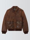 Polo Ralph Lauren Sheepskin Leather Bomber Jacket, Hunter Brown X