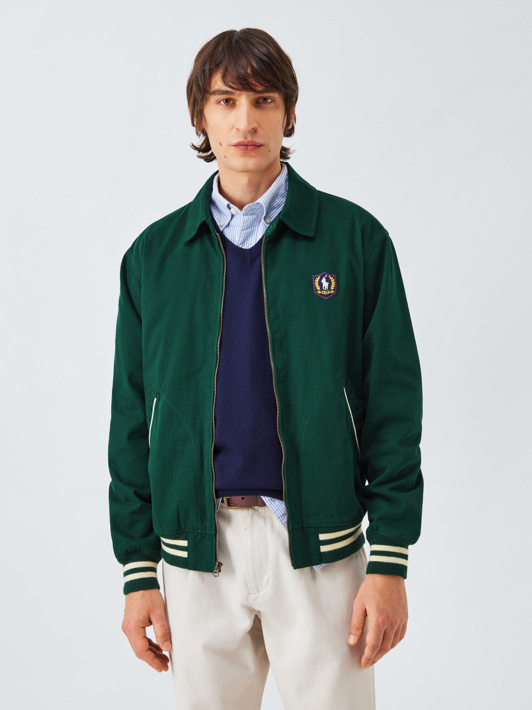 Product image 1 of 6, which shows Ralph Lauren Zip Front Cotton Track Jacket, Moss Agate, S