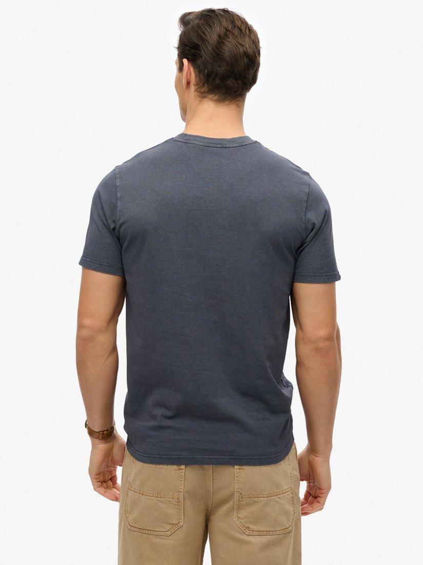 Product image 2 of 5, which shows Superdry Cotton Regular Fit Rock Band Logo Relaxed T-Shirt, Light Merch Black, S