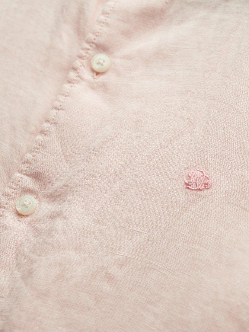 Product image 5 of 5, which shows Superdry Linen Regular Fit Shirt, Chalk Pink, S