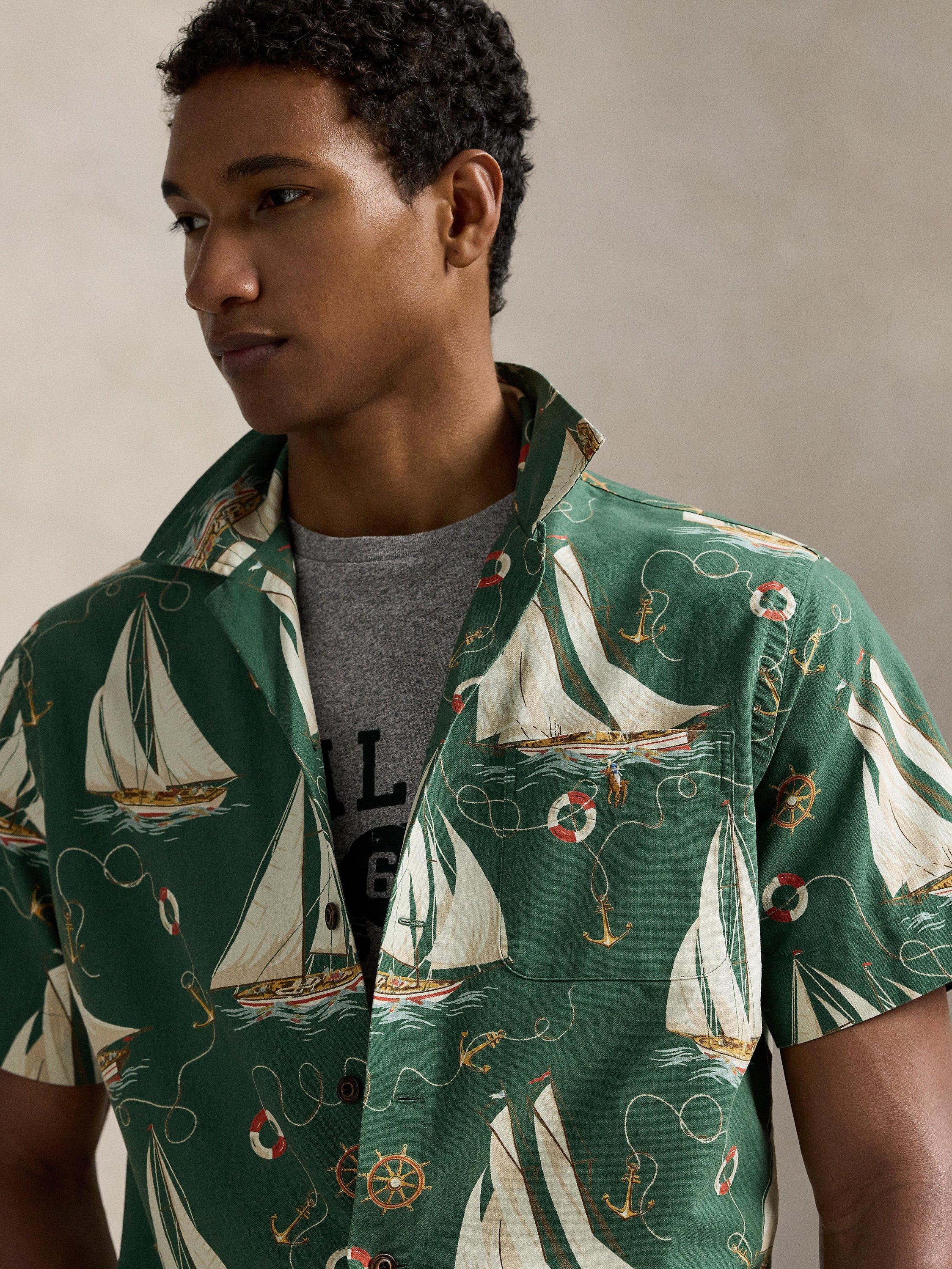 Product image 3 of 6, which shows Ralph Lauren Sailboat Oxford Shirt, Helms Anchors, S