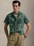 Polo Ralph Lauren Linen Cotton Blend Regular Fit Bandanna Print Camp Collar Shirt, Pwork Bandana