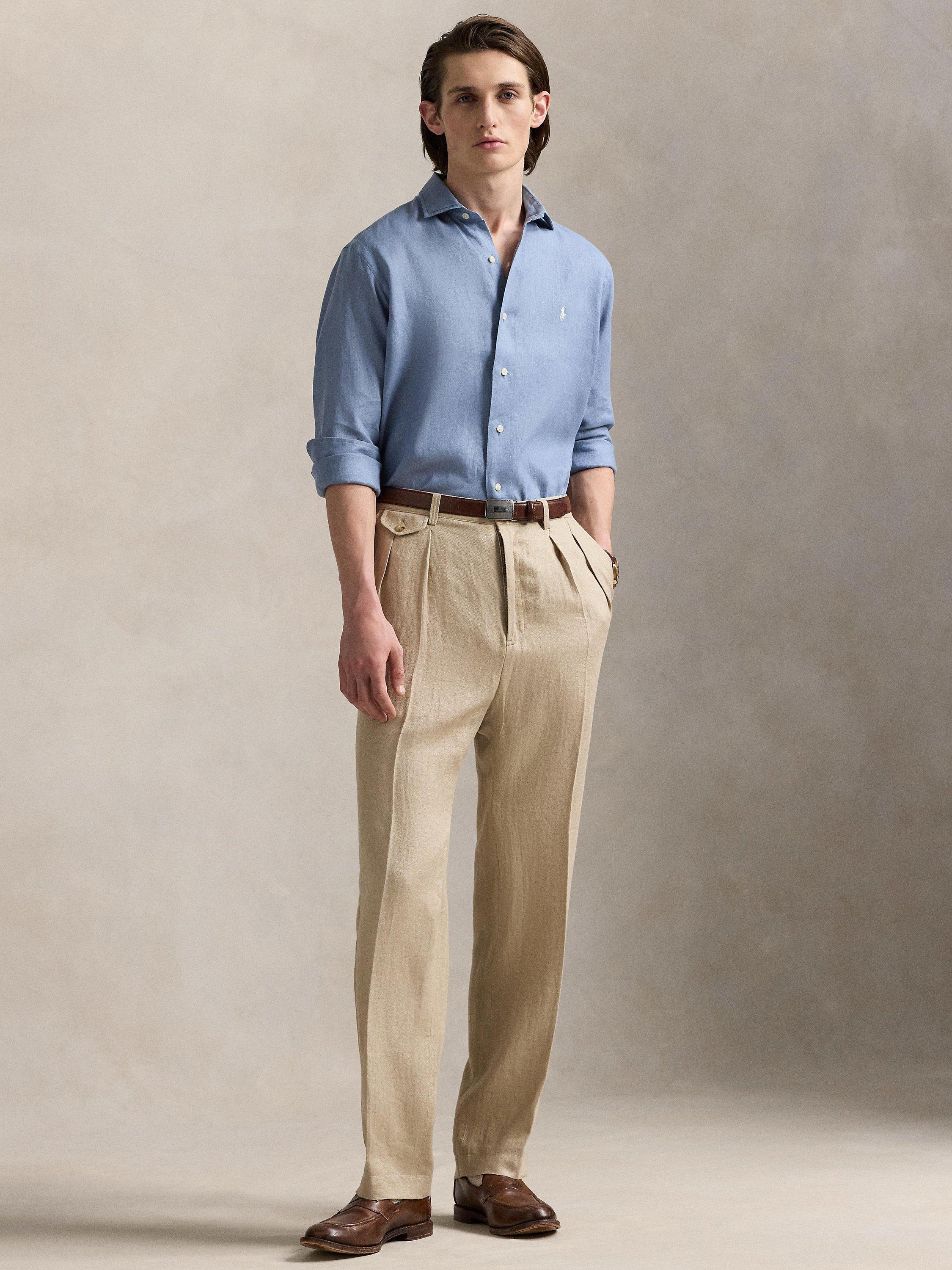 Product image 5 of 6, which shows Ralph Lauren Polo Pony Linen Shirt, Channel Blue, S