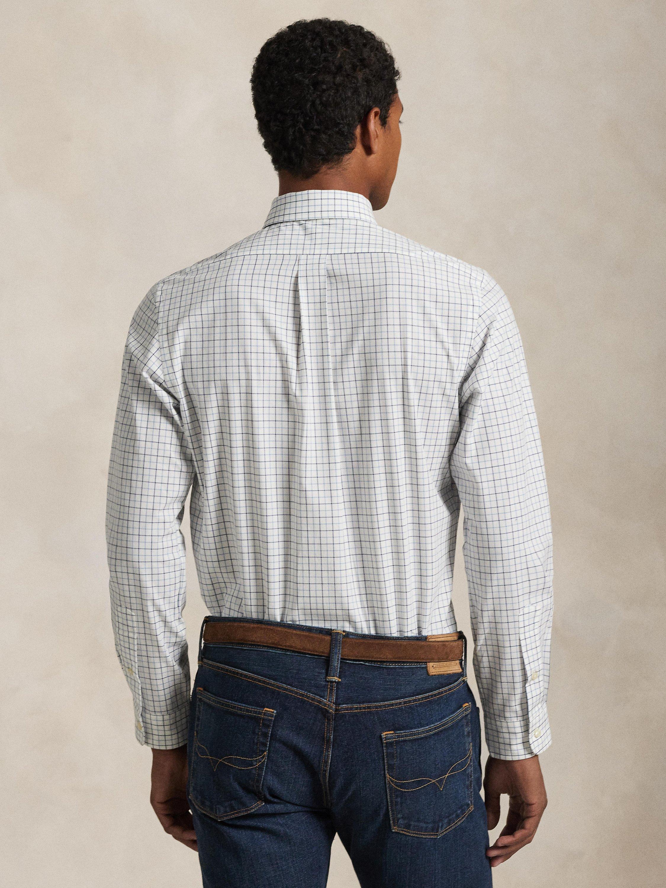 Product image 2 of 5, which shows Polo Ralph Lauren Cotton Blend Regular Fit Check Shirt, Nevis Blue Multi, S