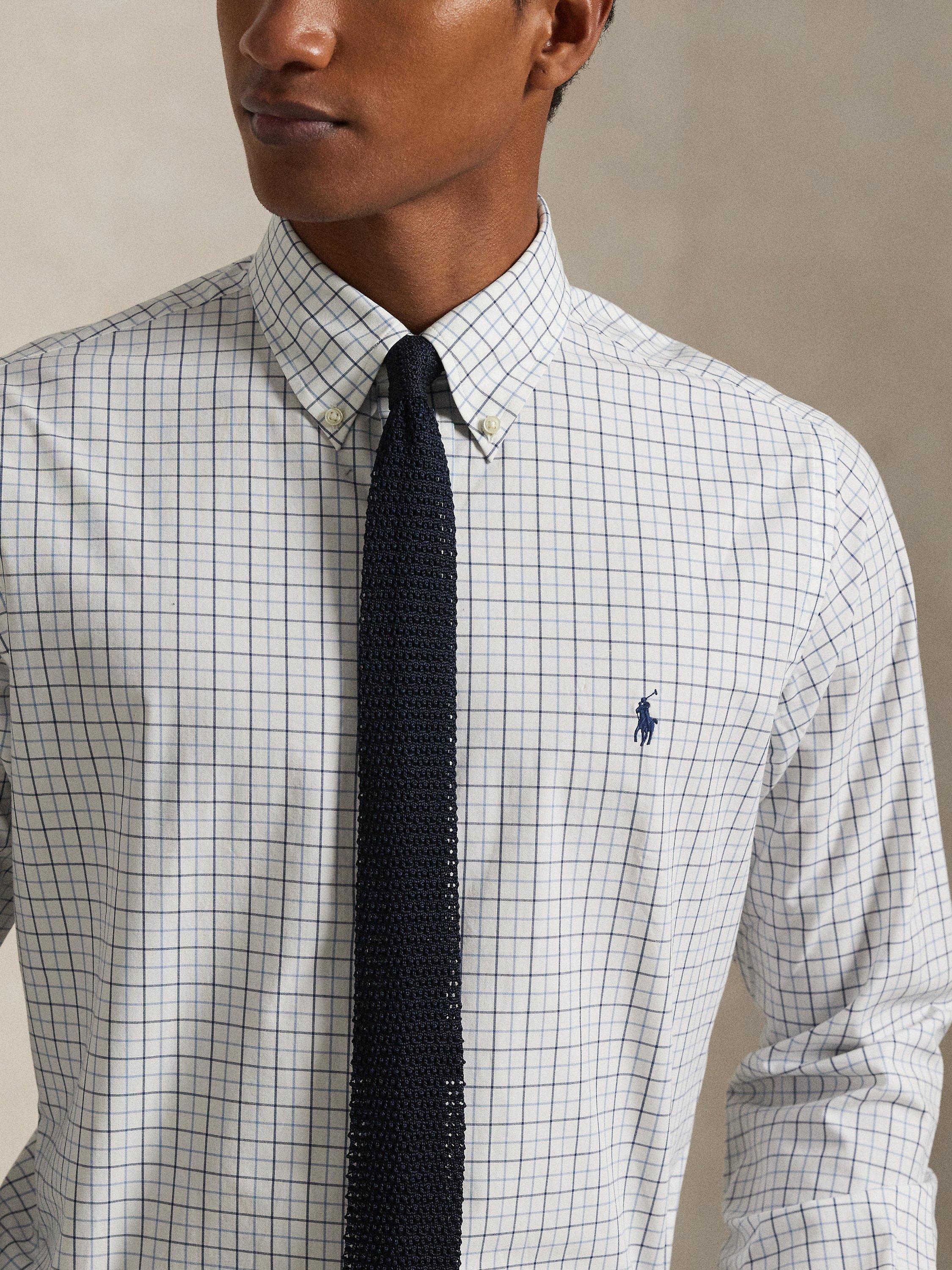 Product image 3 of 5, which shows Polo Ralph Lauren Cotton Blend Regular Fit Check Shirt, Nevis Blue Multi, S