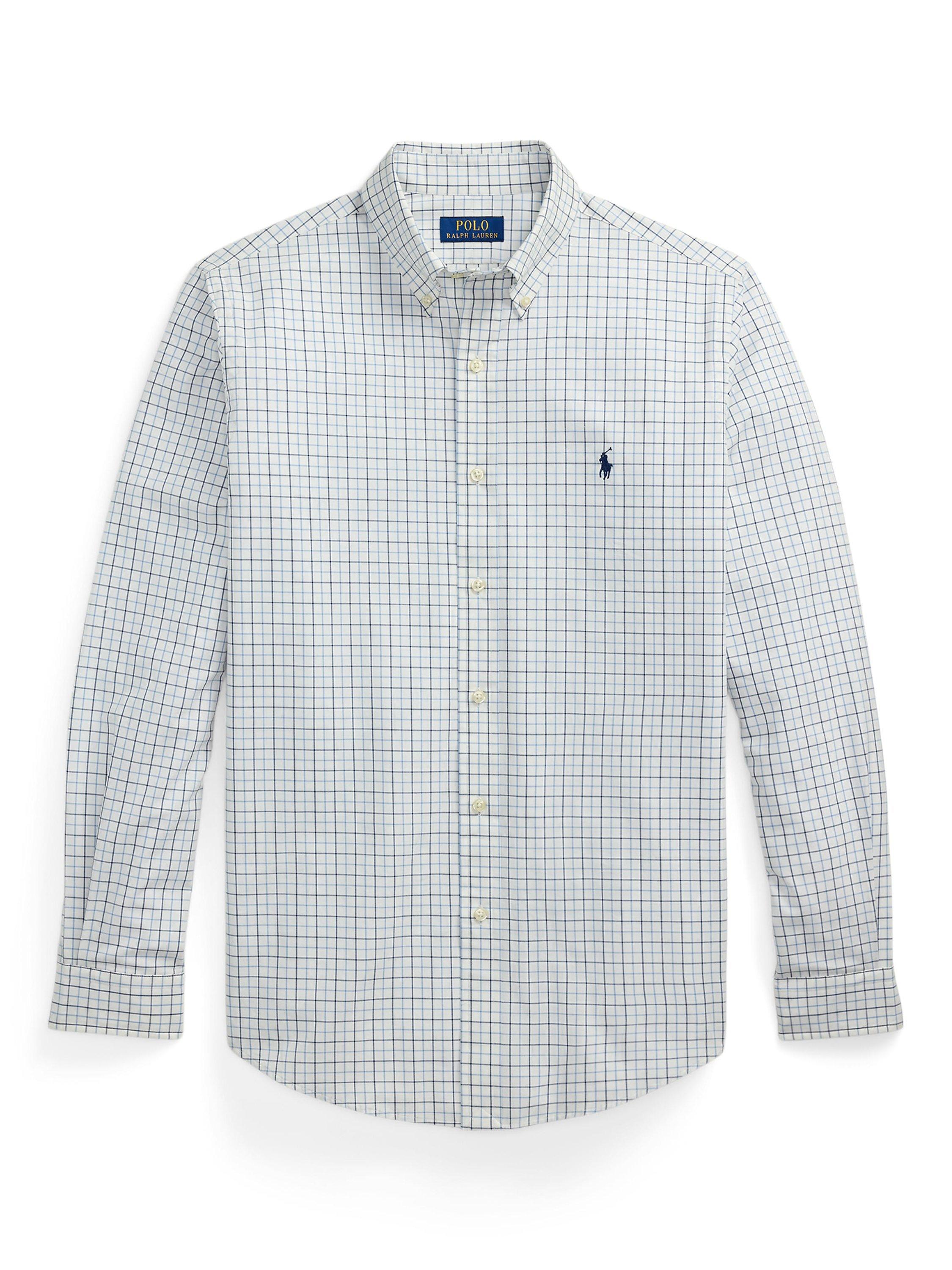 Product image 5 of 5, which shows Polo Ralph Lauren Cotton Blend Regular Fit Check Shirt, Nevis Blue Multi, S
