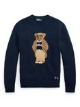 Polo Ralph Lauren Linen Cotton Blend Polo Bear Sweater, Navy Combo