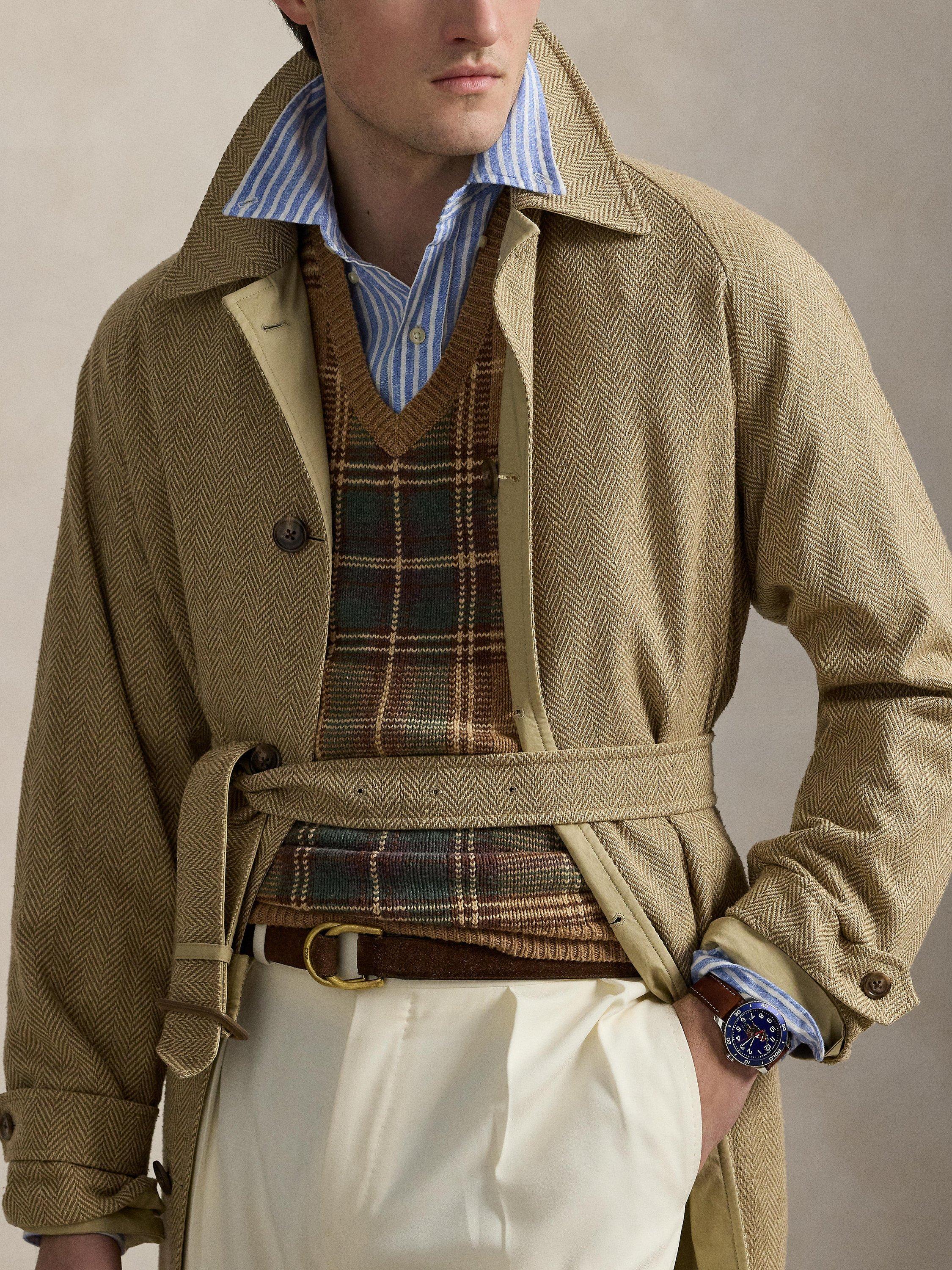 Product image 4 of 5, which shows Polo Ralph Lauren Wool Cotton Blend Plaid Check Sweater Vest, Tan Combo, S