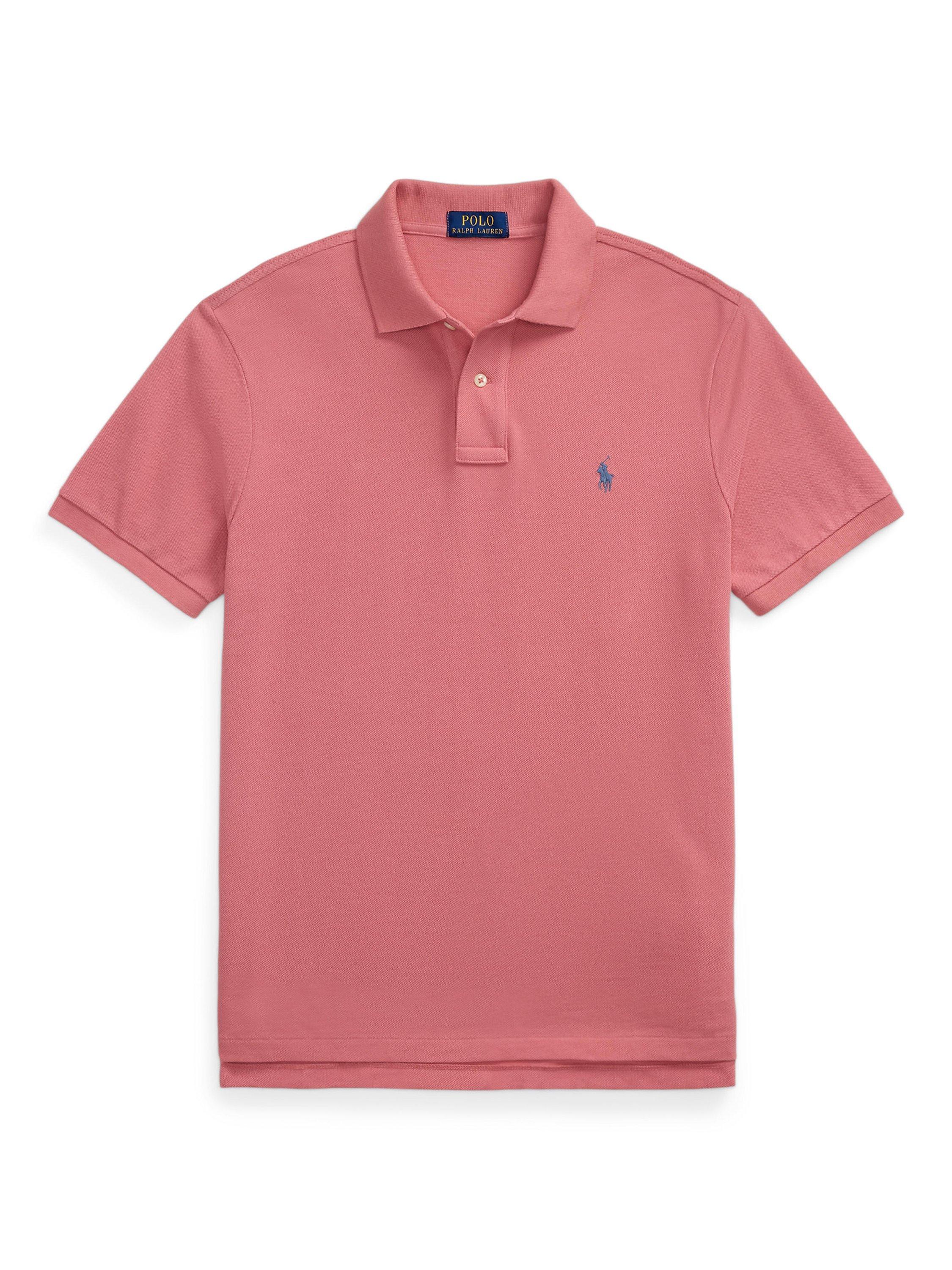 Product image 5 of 5, which shows Polo Ralph Lauren Cotton Custom Slim Fit Short Sleeve Polo Shirt, Desert Rose, S