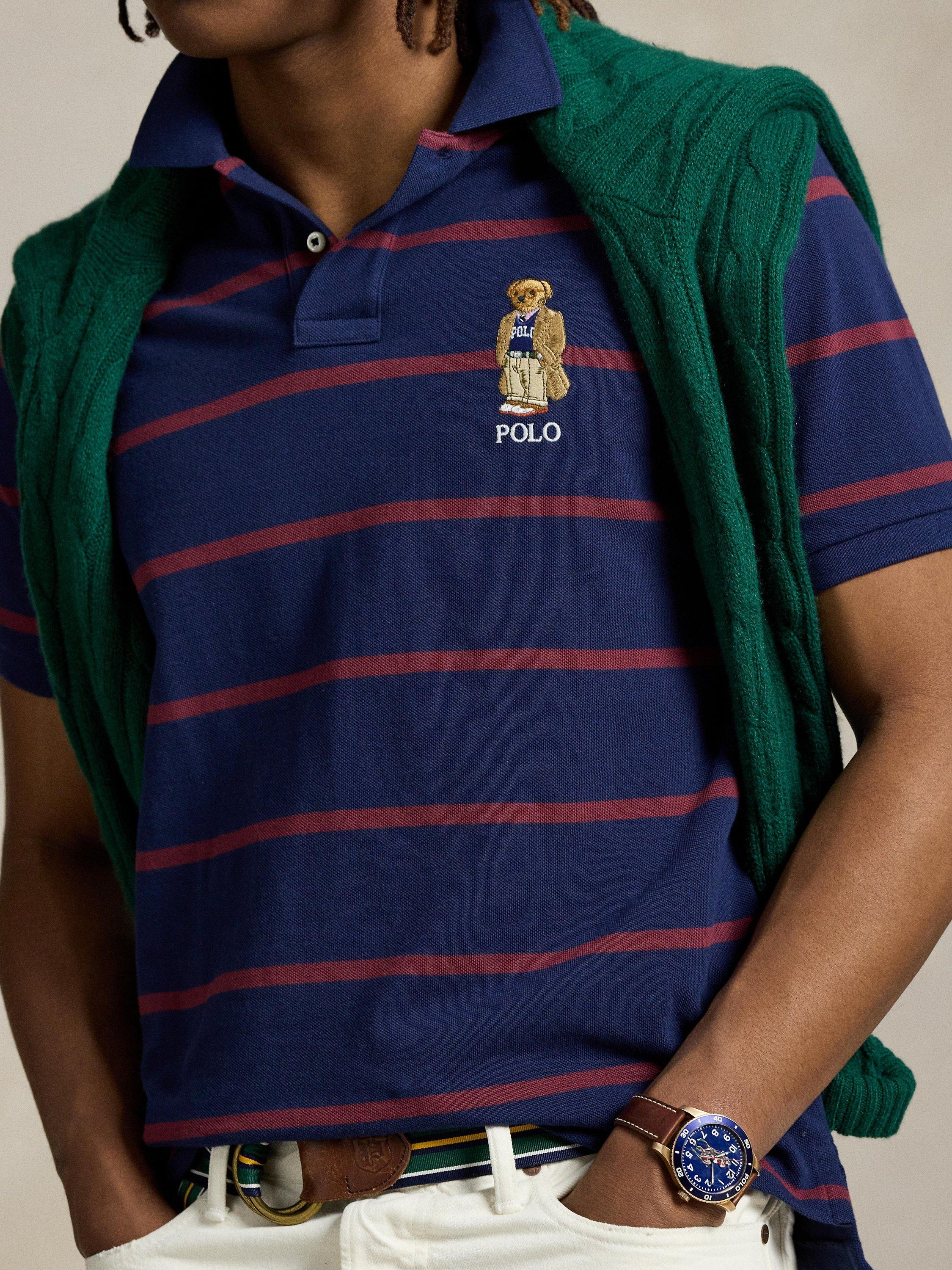 Product image 3 of 5, which shows Polo Ralph Lauren Polo Bear Cotton Custom Slim Fit Polo Shirt, Npt Nvy Rd Wn Bear, S