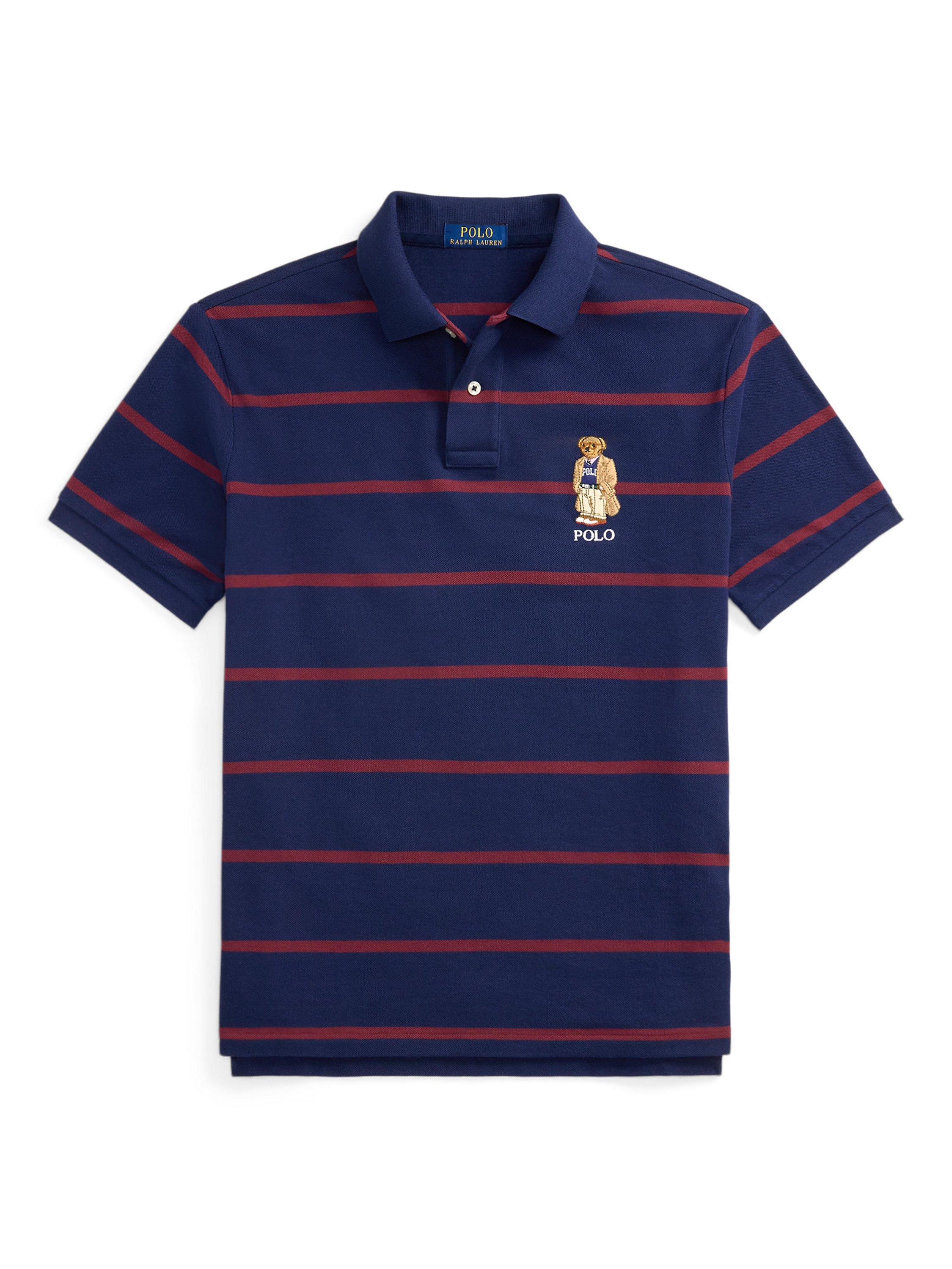 Product image 5 of 5, which shows Polo Ralph Lauren Polo Bear Cotton Custom Slim Fit Polo Shirt, Npt Nvy Rd Wn Bear, S