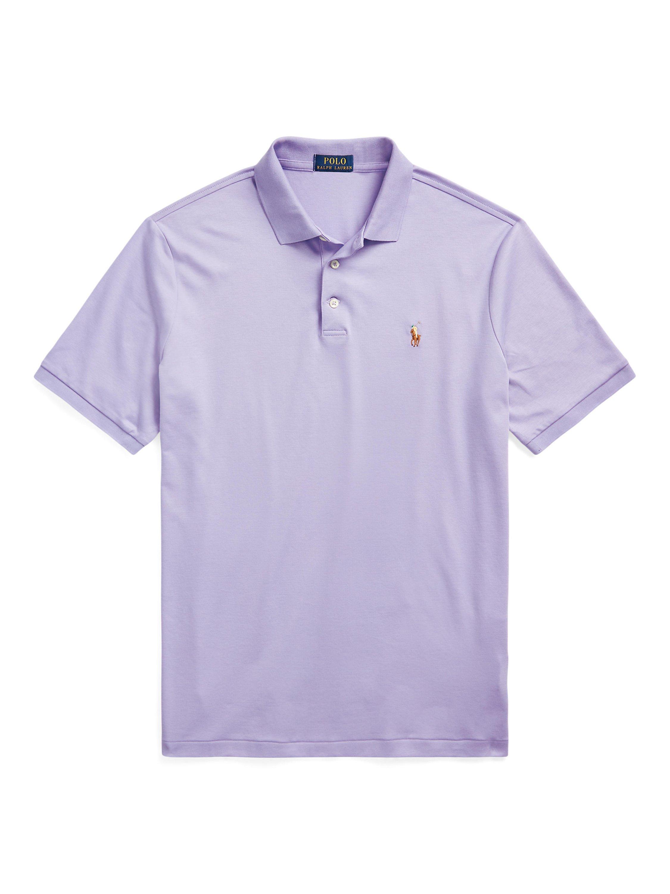 Product image 5 of 5, which shows Ralph Lauren Polo Pony Short Sleeve Cotton Polo Shirt, Sky Lavender, S