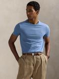 Polo Ralph Lauren Cotton Custom Slim Fit Short Sleeve Logo T-Shirt, Channel Blue