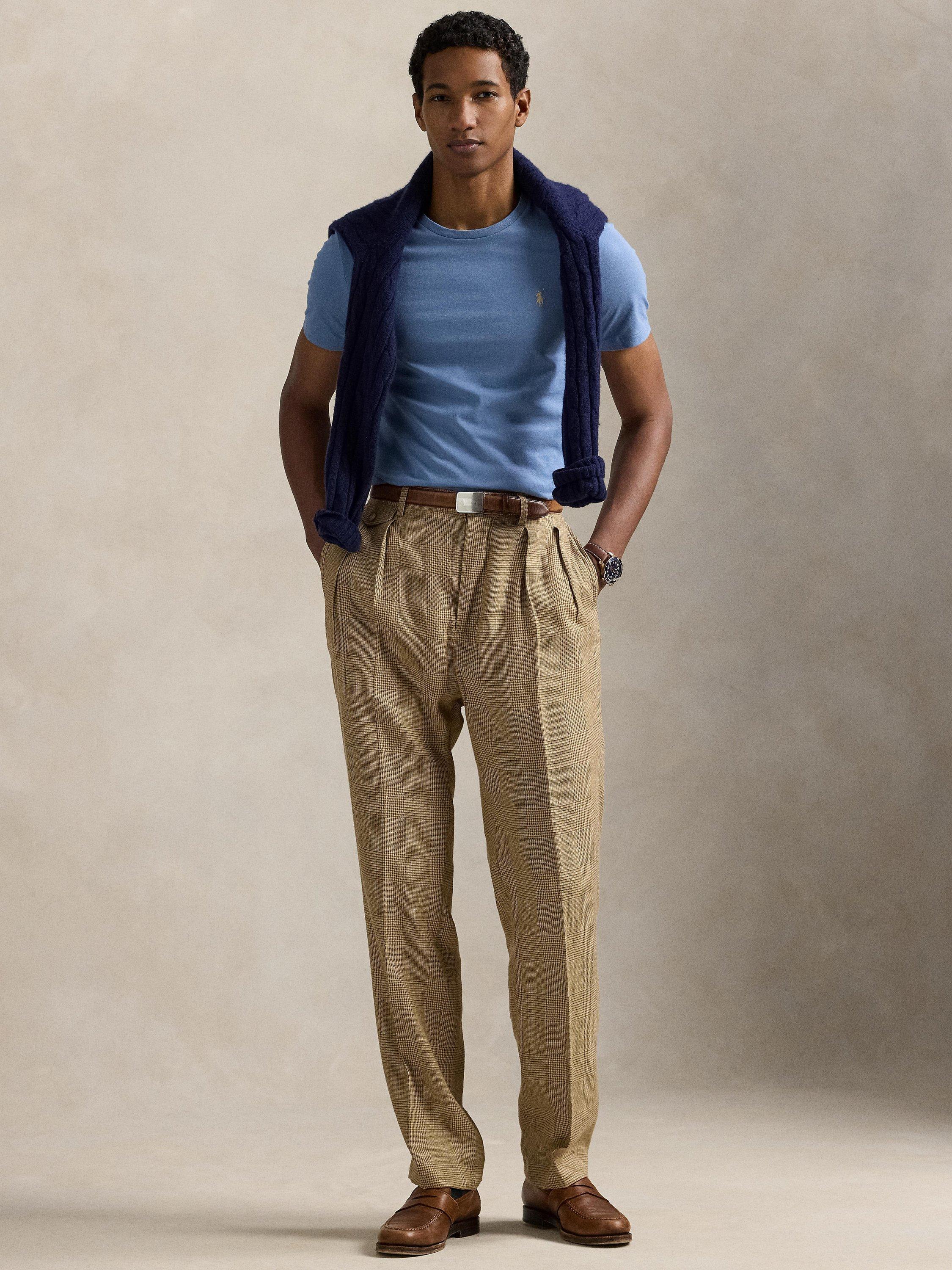 Product image 4 of 5, which shows Polo Ralph Lauren Cotton Custom Slim Fit Short Sleeve Logo T-Shirt, Channel Blue, S