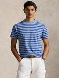 Ralph Lauren Crew Neck Stripe T-Shirt, Channel Blue/Old Royal
