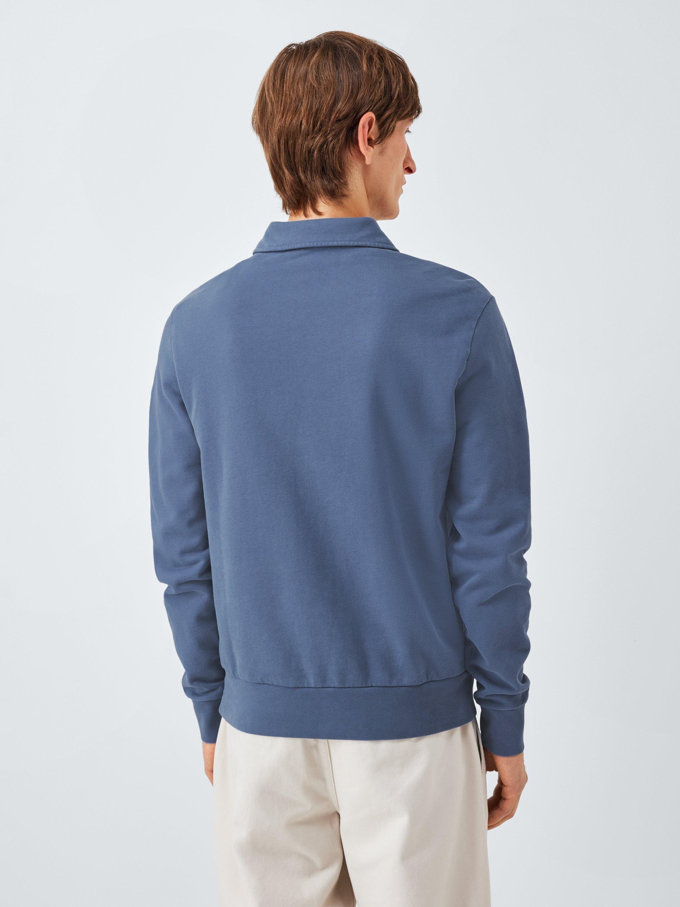 Product image 2 of 6, which shows Ralph Lauren Polo Pony Half Zip Polo Neck Jumper, Capri Blue, S