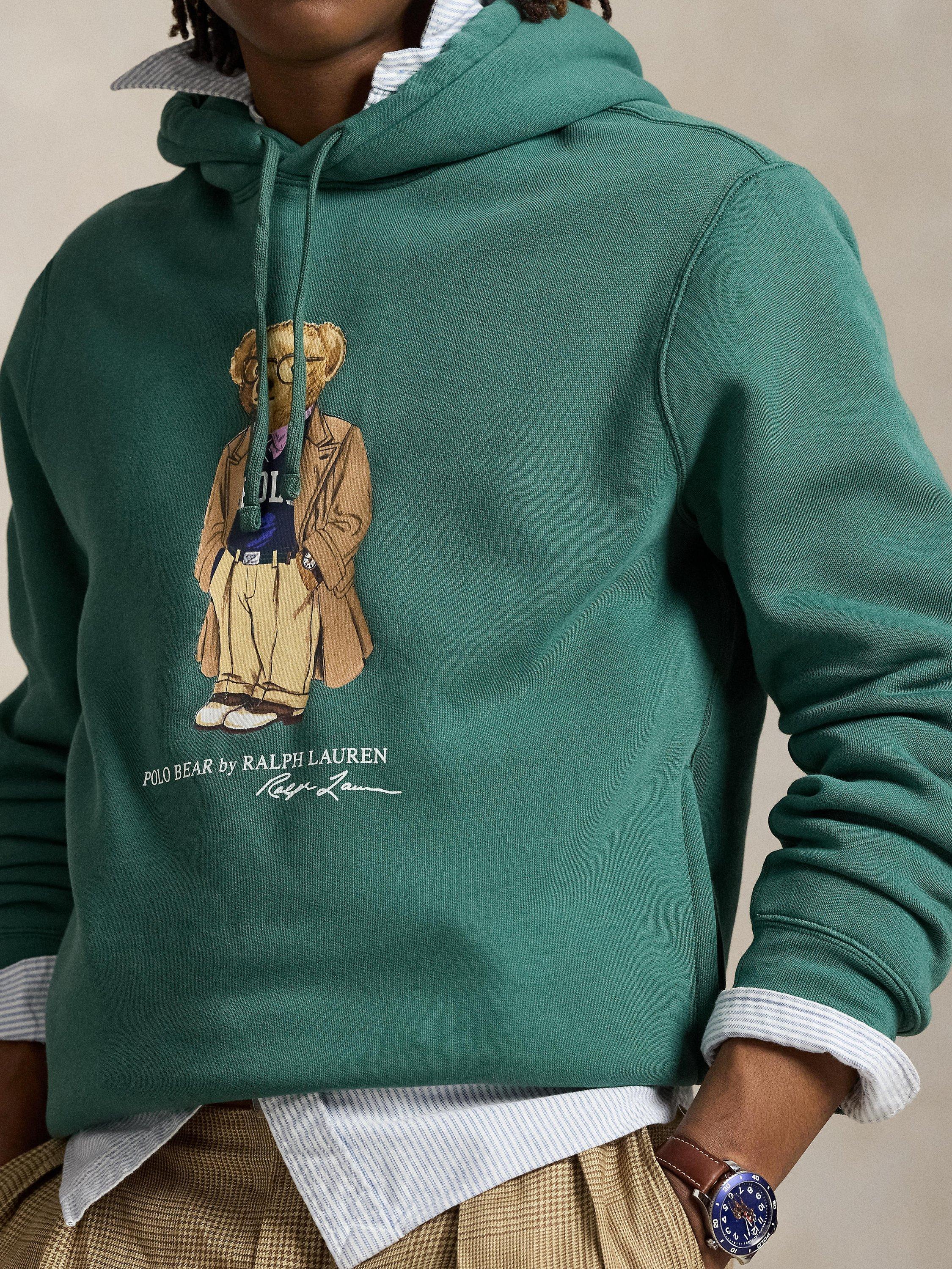 Product image 3 of 5, which shows Polo Ralph Lauren Cotton Blend Polo Bear Hoodie, Forest Heritage Bear, S
