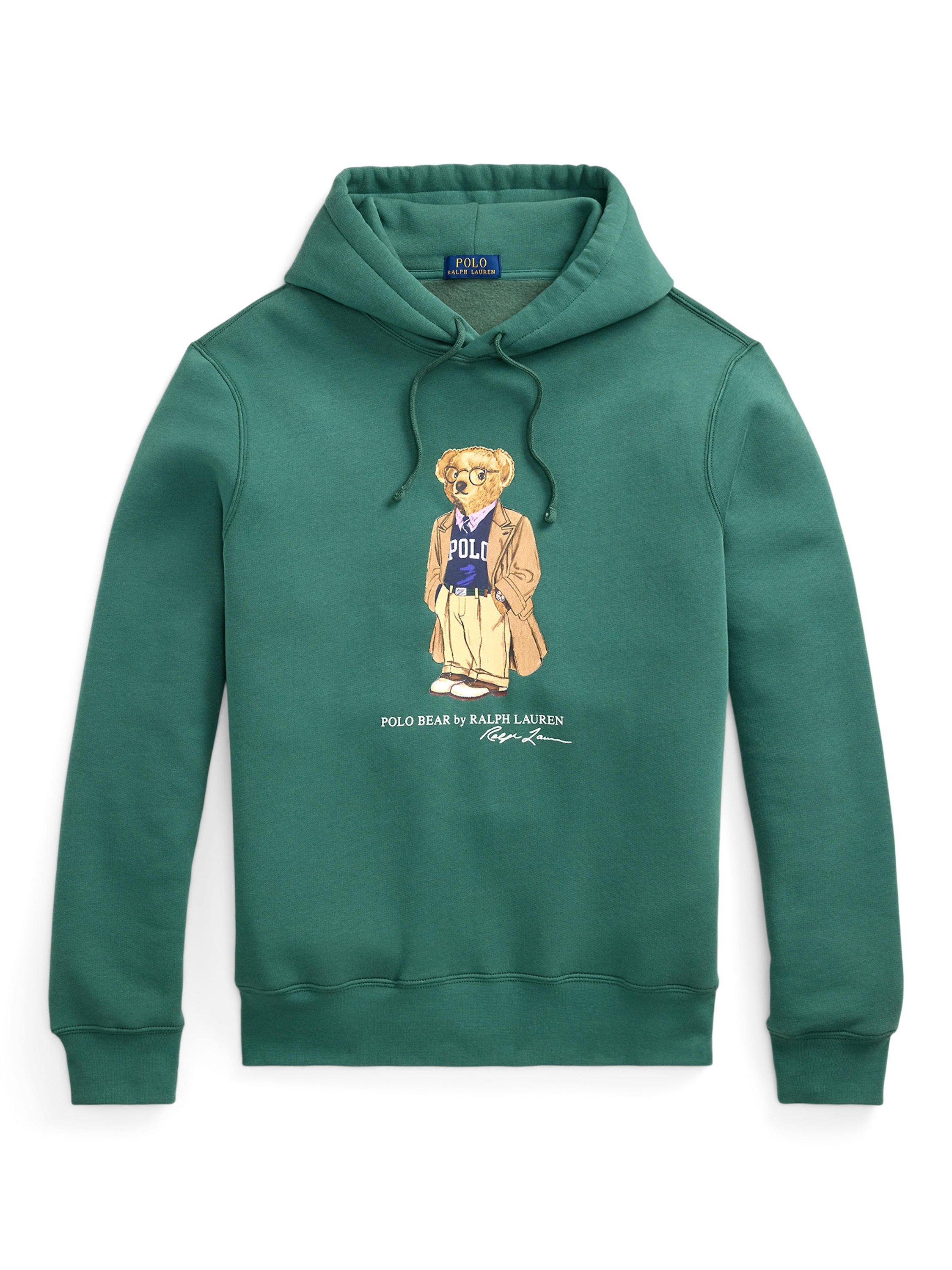 Product image 5 of 5, which shows Polo Ralph Lauren Cotton Blend Polo Bear Hoodie, Forest Heritage Bear, S