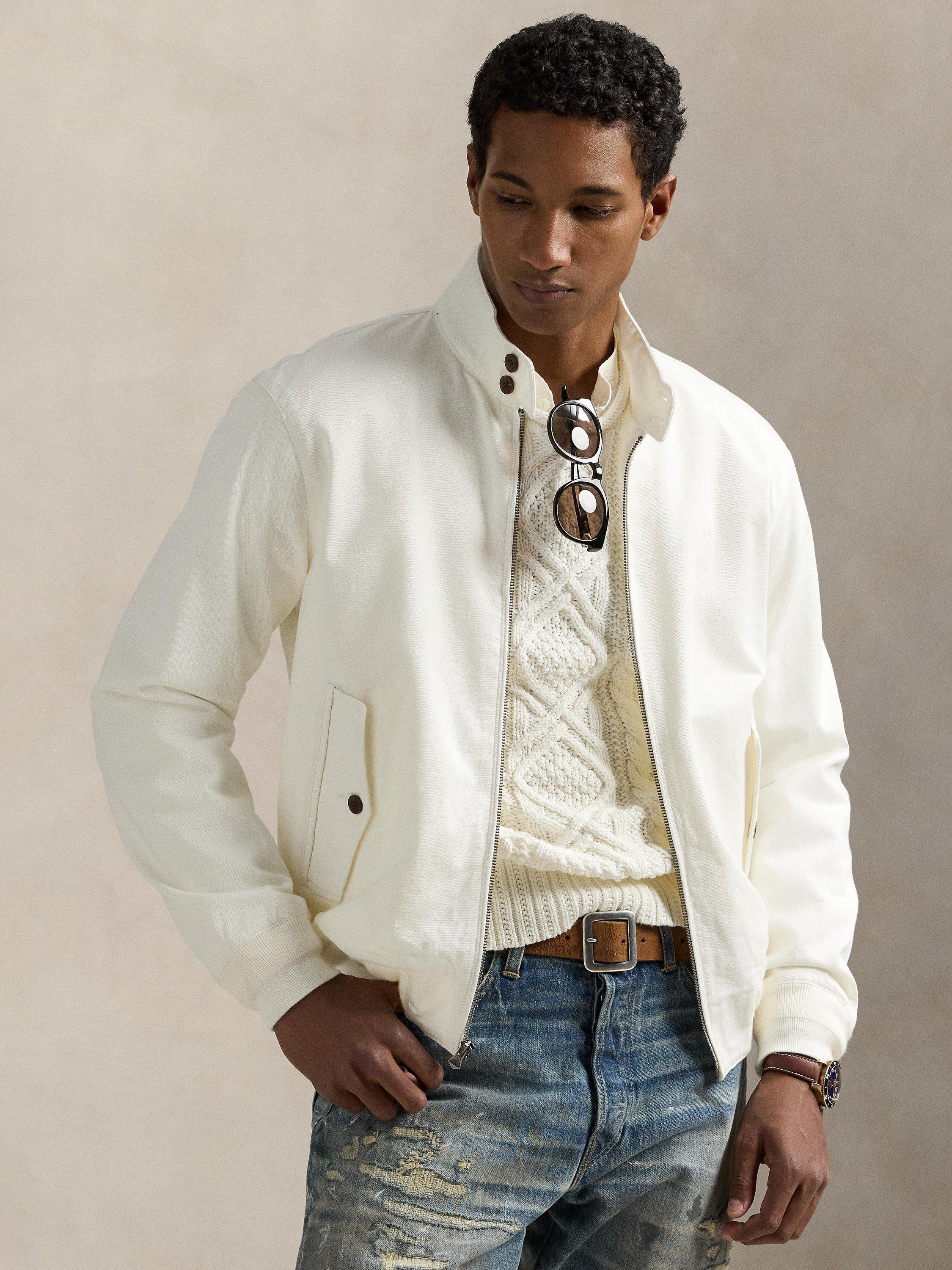 Product image 1 of 5, which shows Ralph Lauren Zip Front Cotton Jacket, Deckwash White, XL